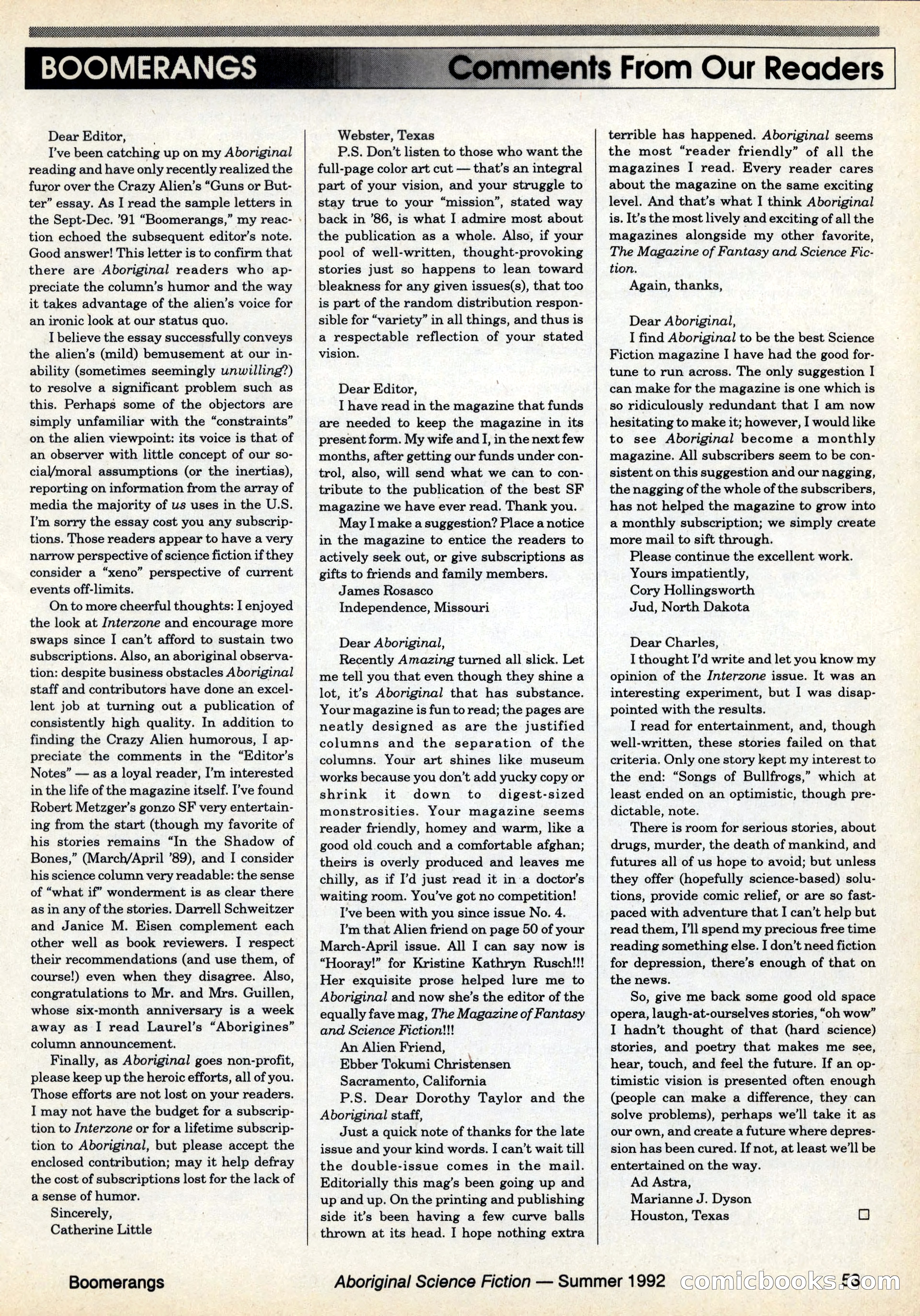 Aboriginal Science Fiction, Issues #31–32 — page 53 of 116