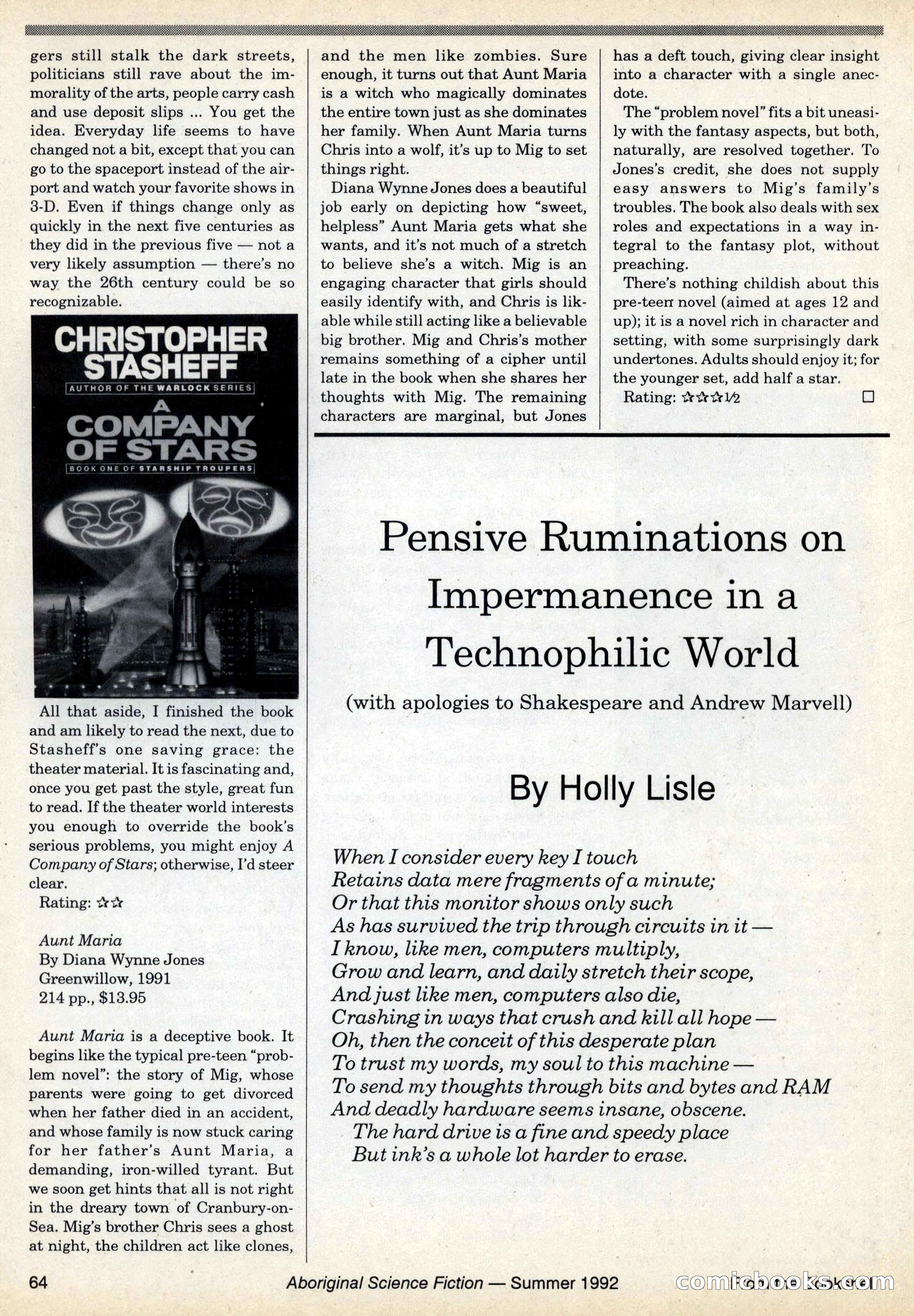 Aboriginal Science Fiction, Issues #31–32 — page 64 of 116