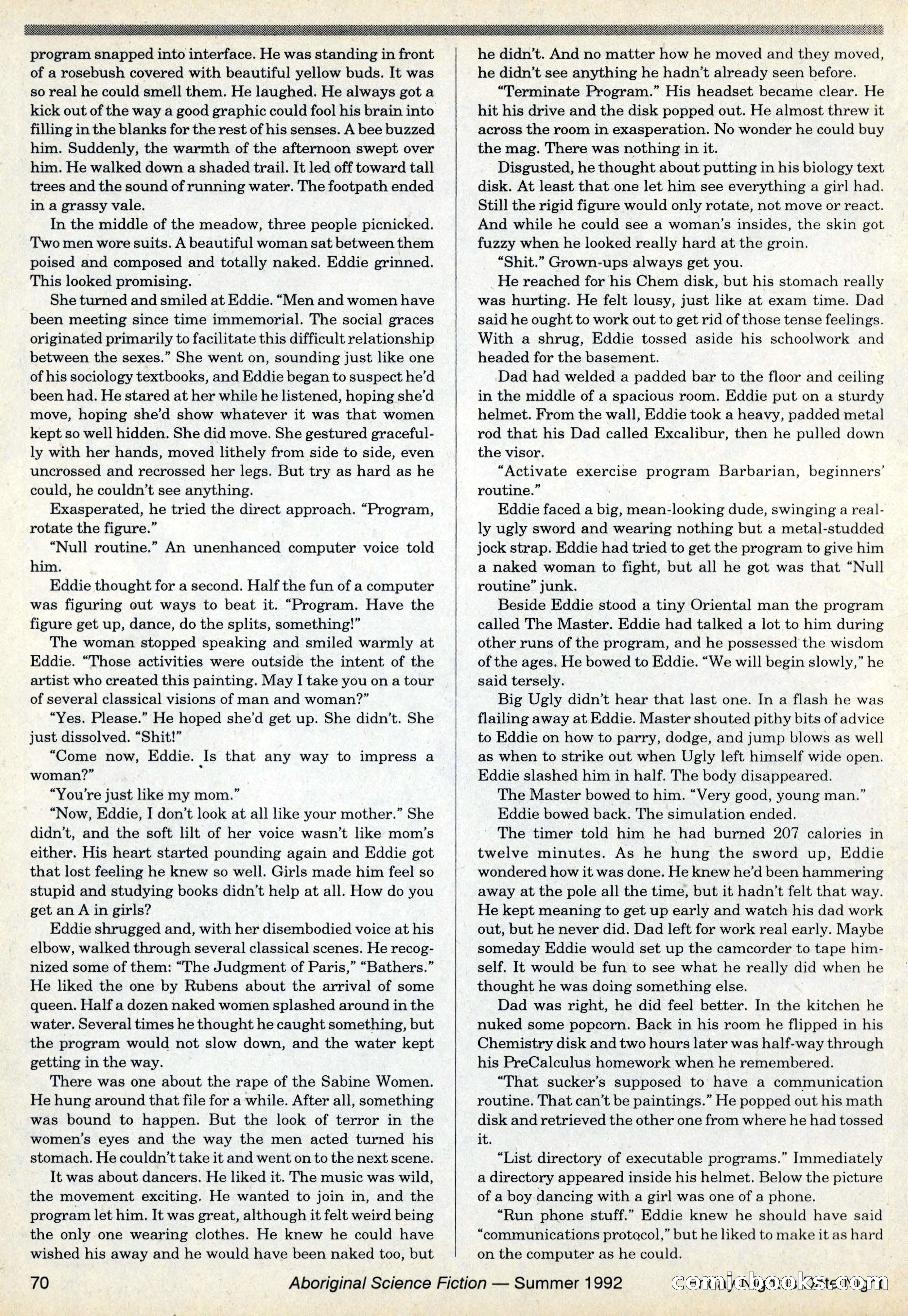 Aboriginal Science Fiction, Issues #31–32 — page 70 of 116