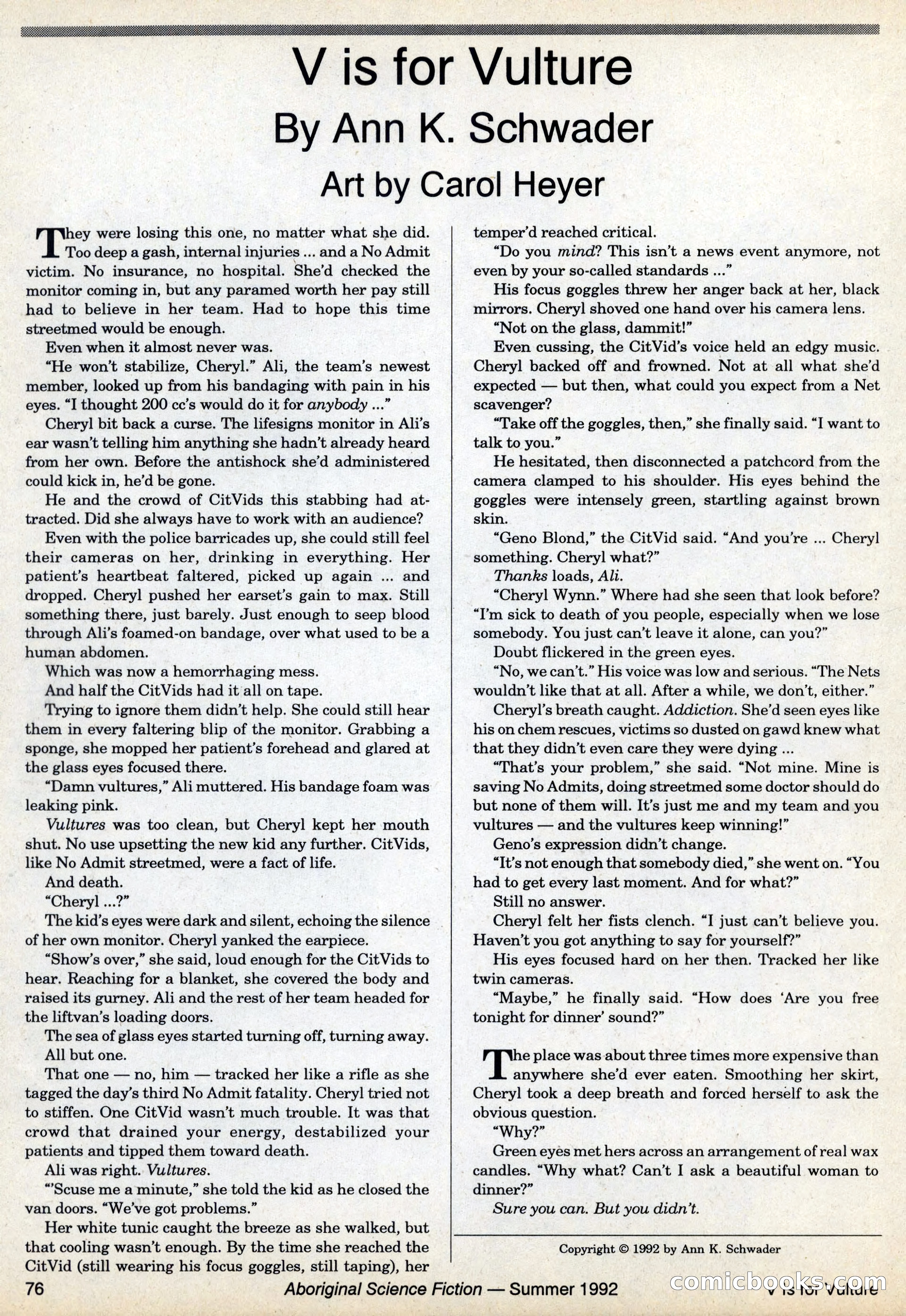 Aboriginal Science Fiction, Issues #31–32 — page 76 of 116