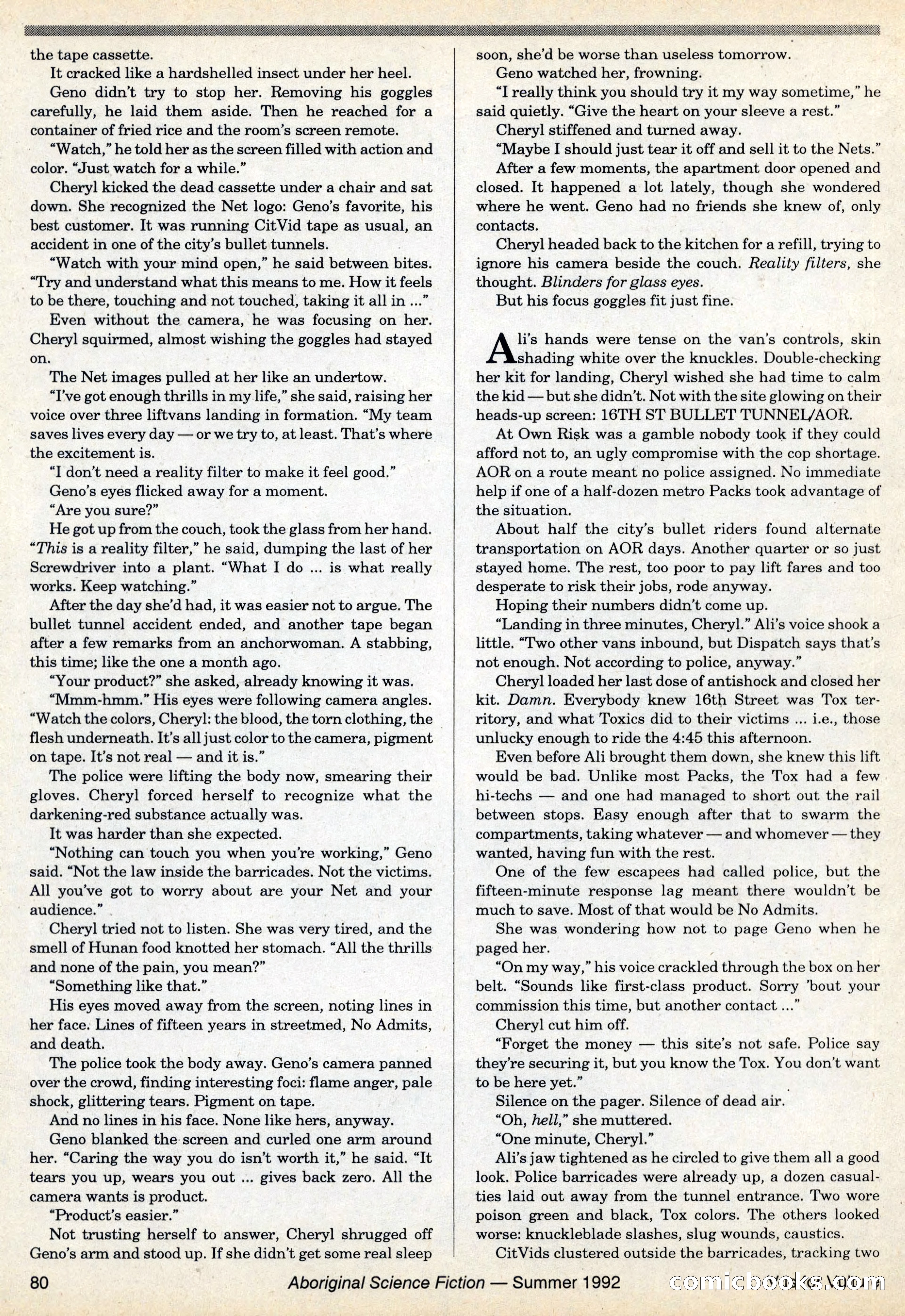 Aboriginal Science Fiction, Issues #31–32 — page 80 of 116