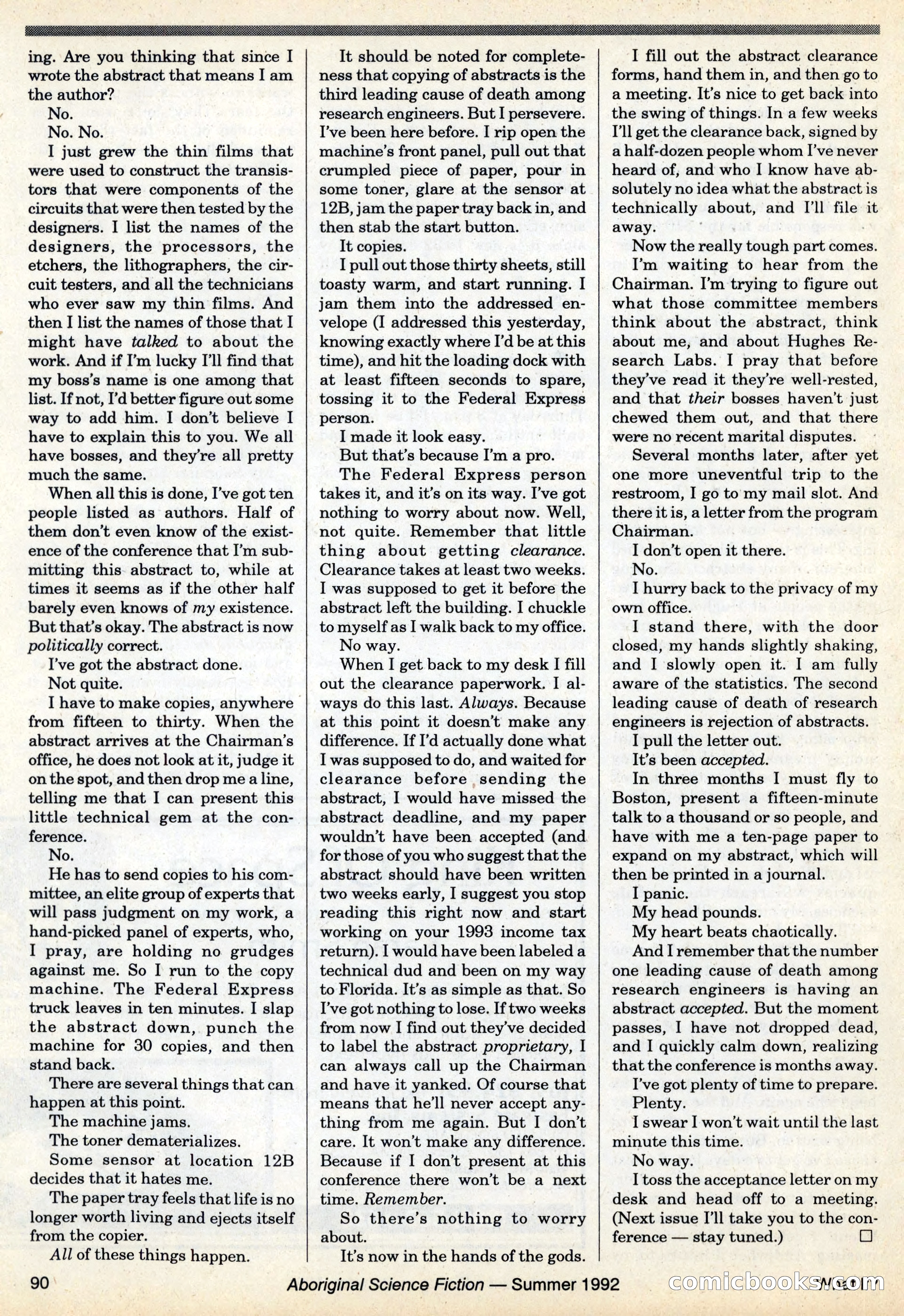 Aboriginal Science Fiction, Issues #31–32 — page 90 of 116