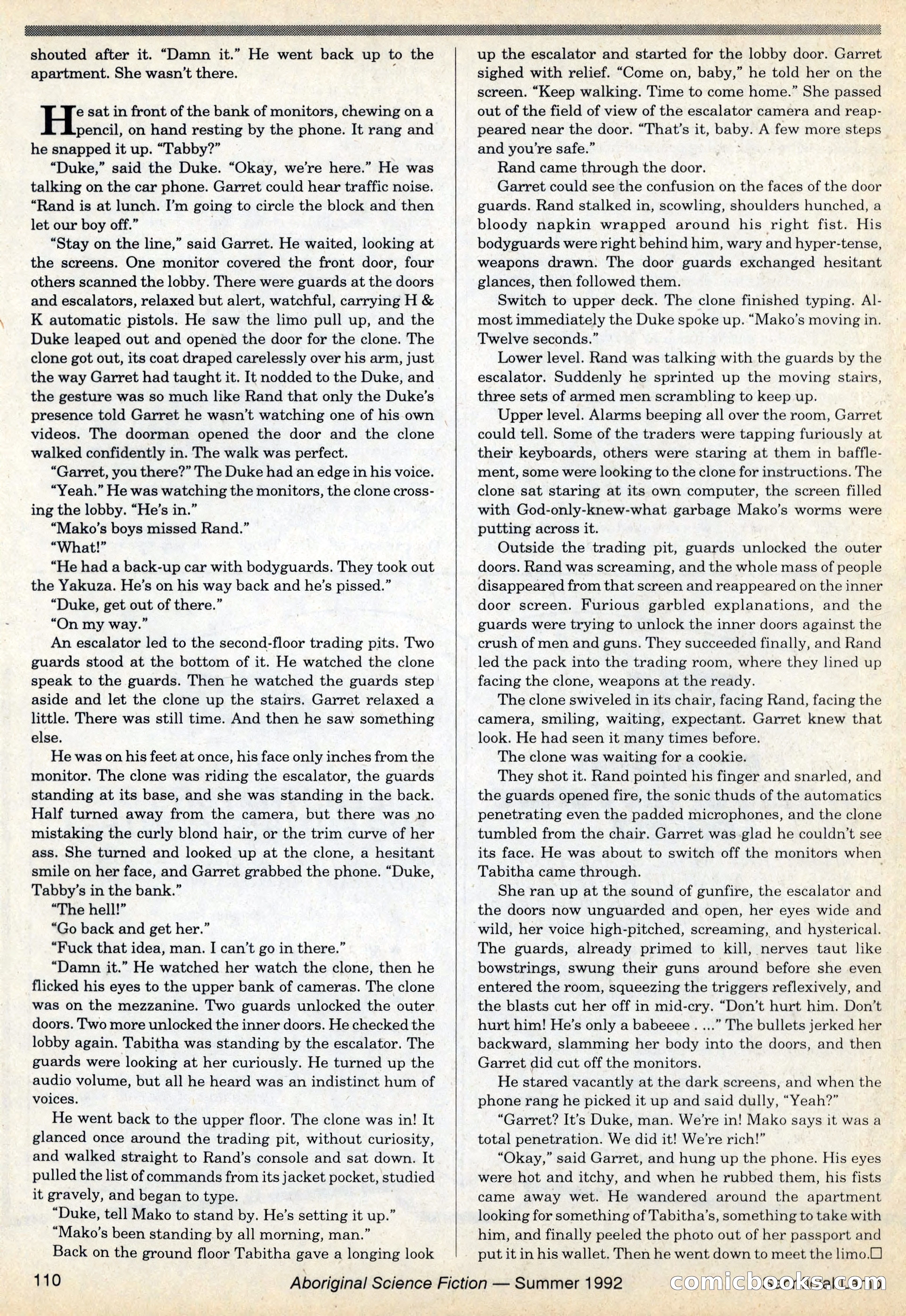 Aboriginal Science Fiction, Issues #31–32 — page 110 of 116