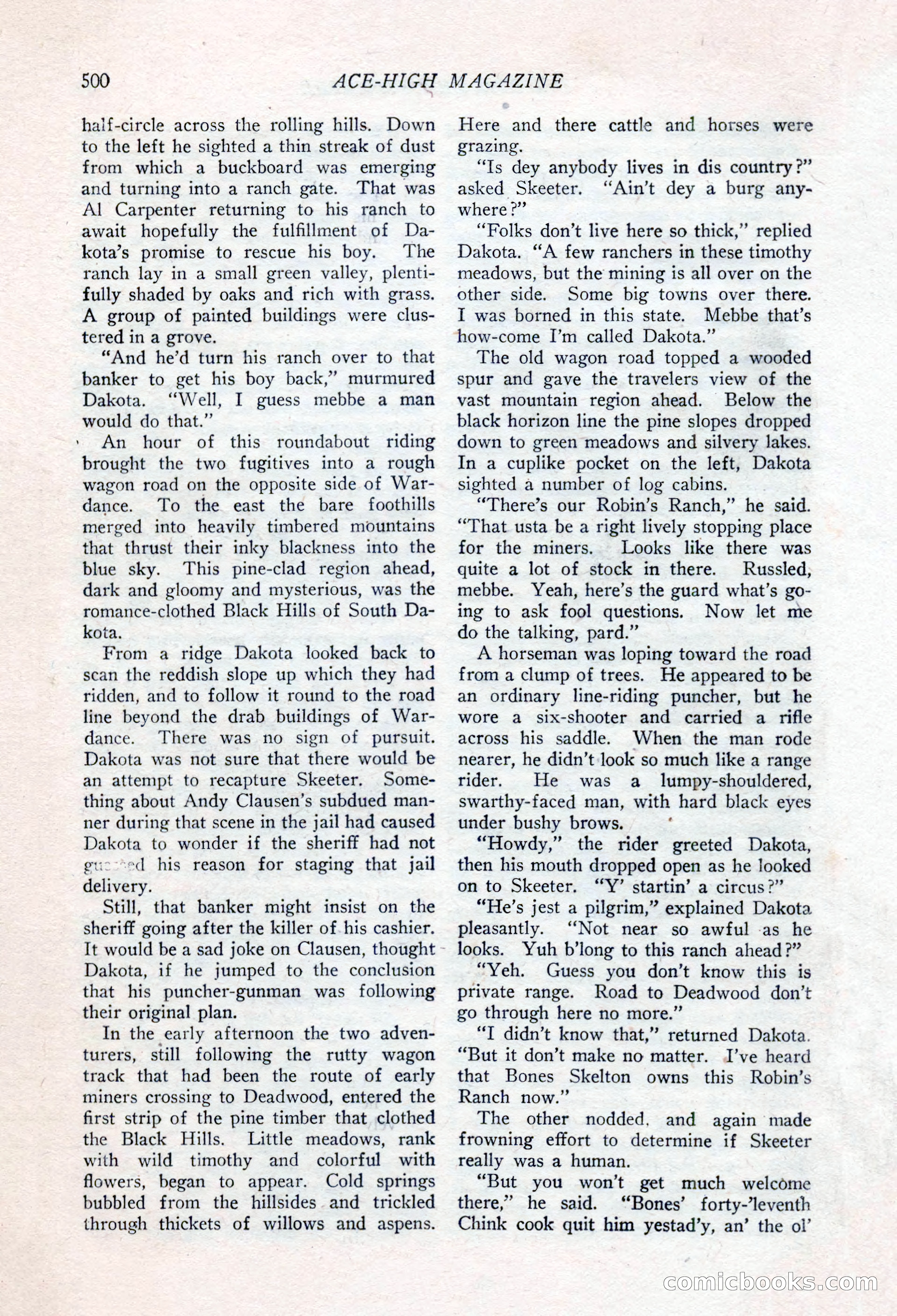 Ace-High Magazine, Second October Number — page 22 of 164