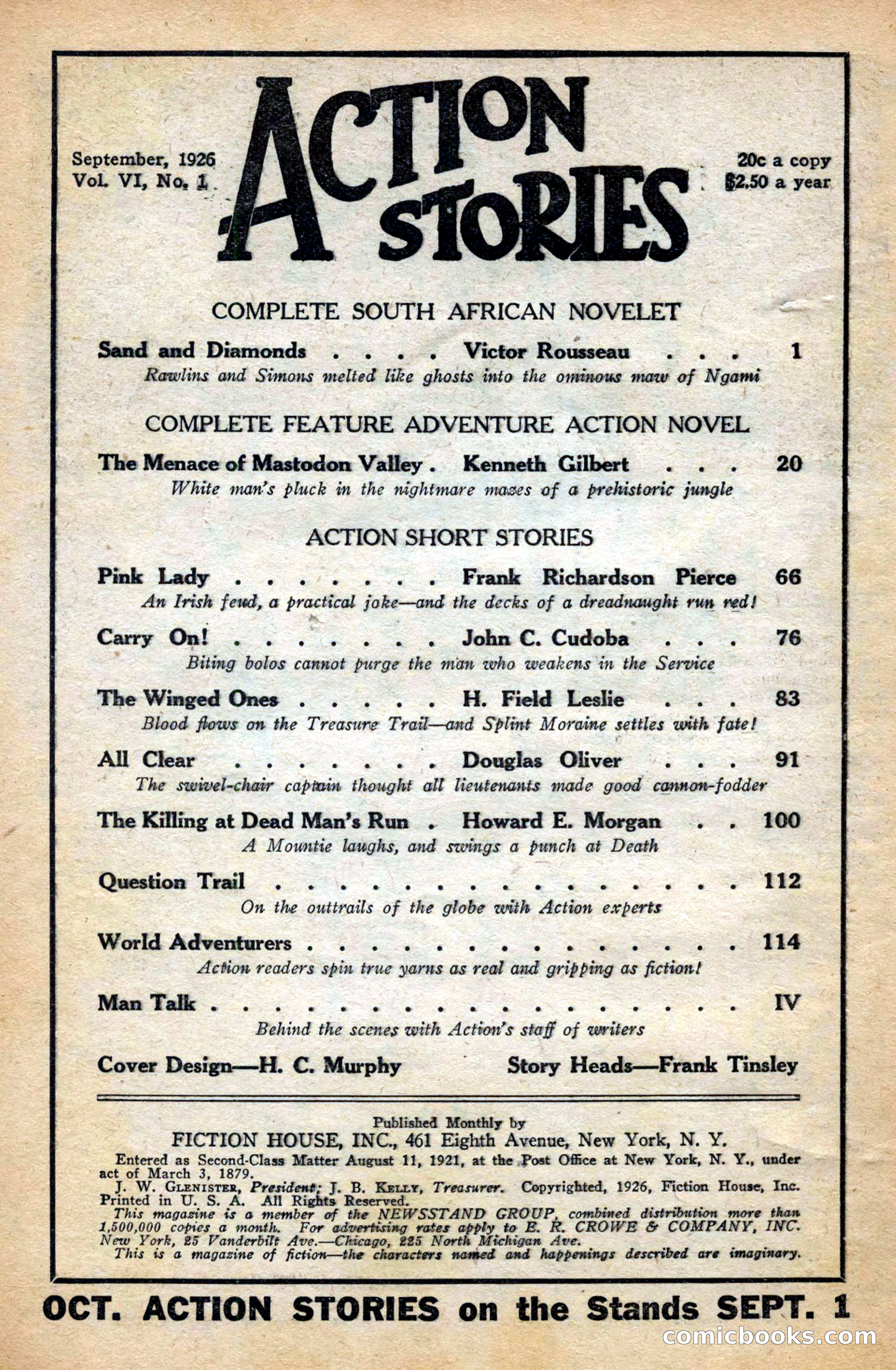 Action Stories, September 1926 — page 4 of 148