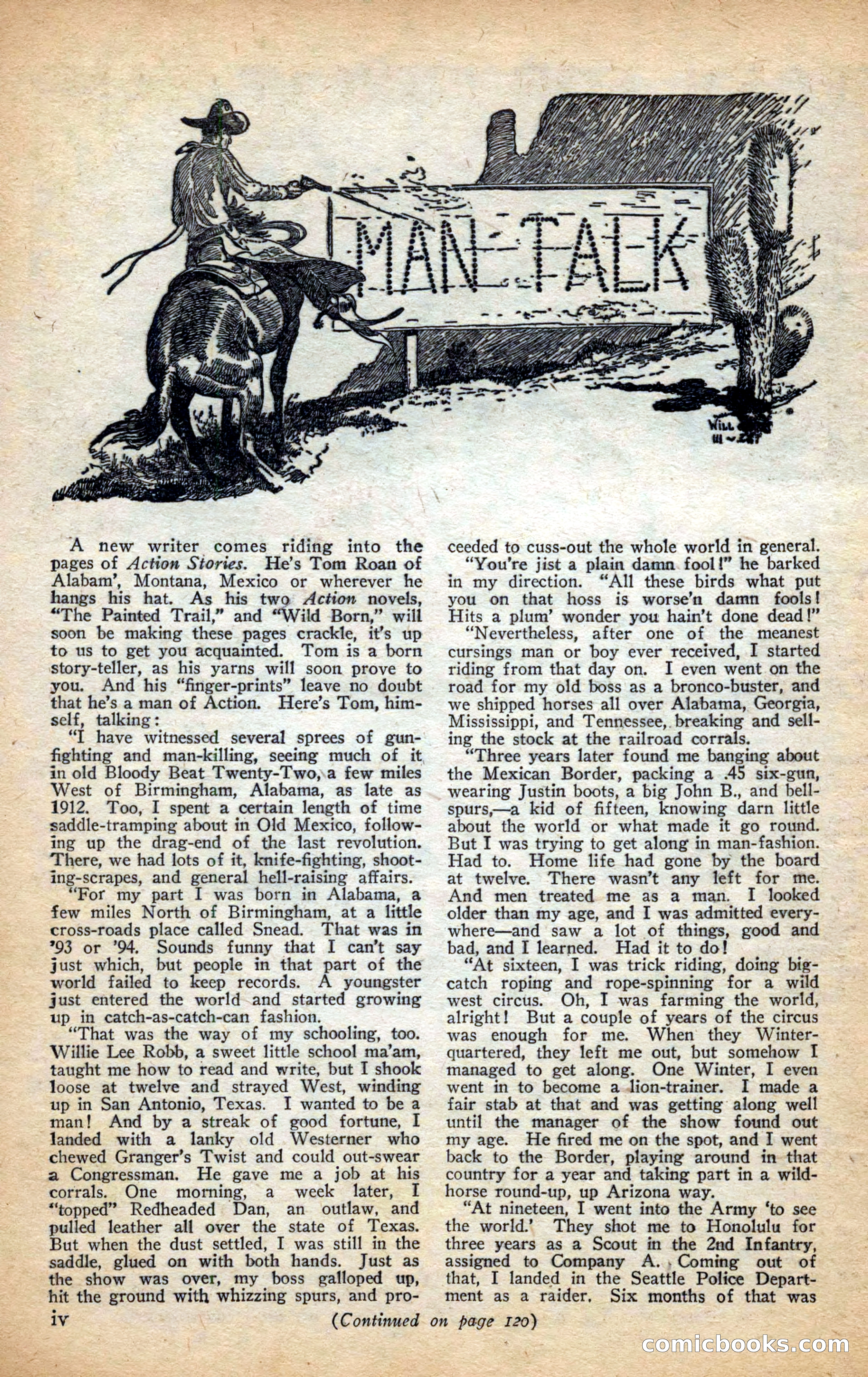 Action Stories, September 1926 — page 6 of 148