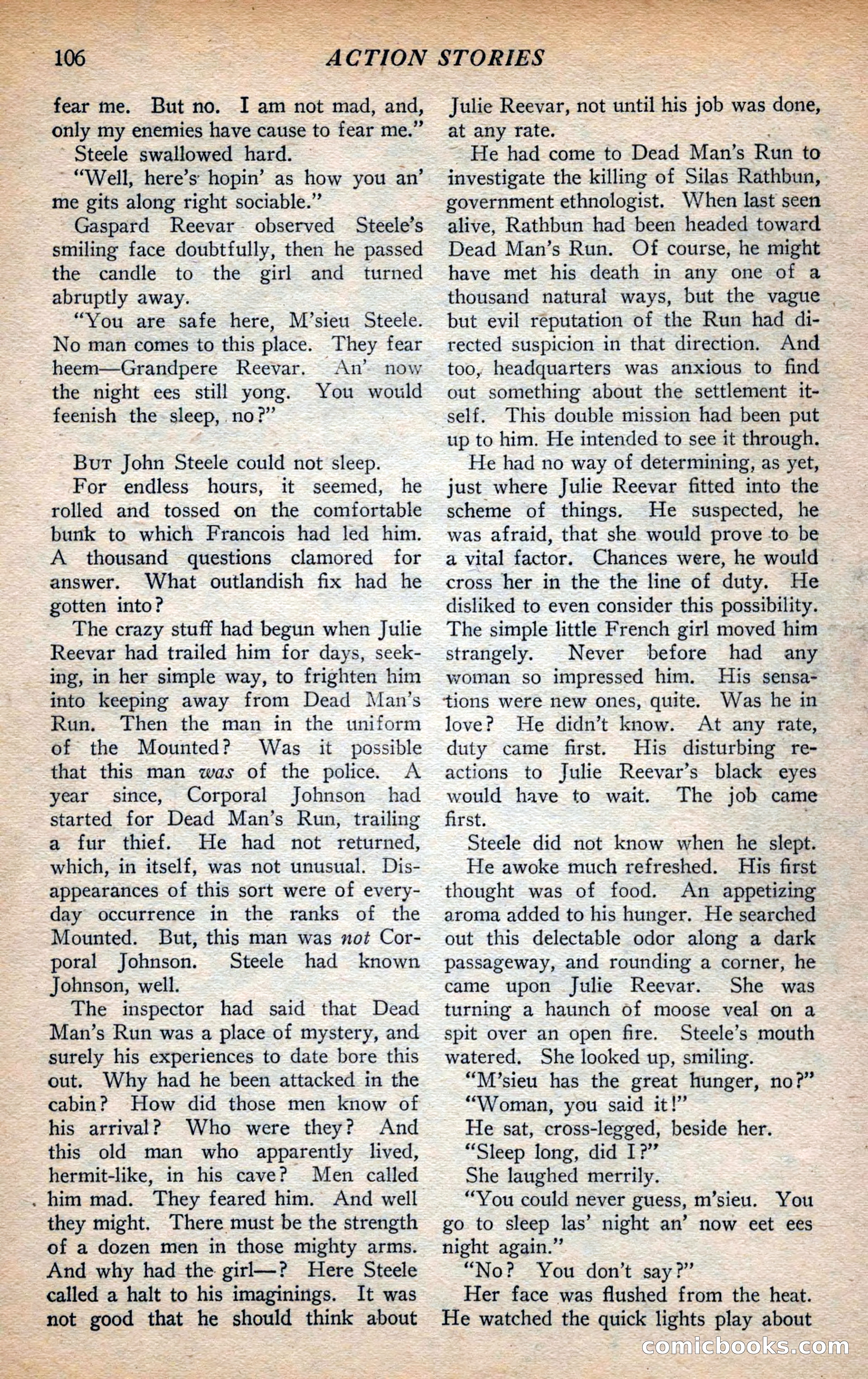 Action Stories, September 1926 — page 114 of 148