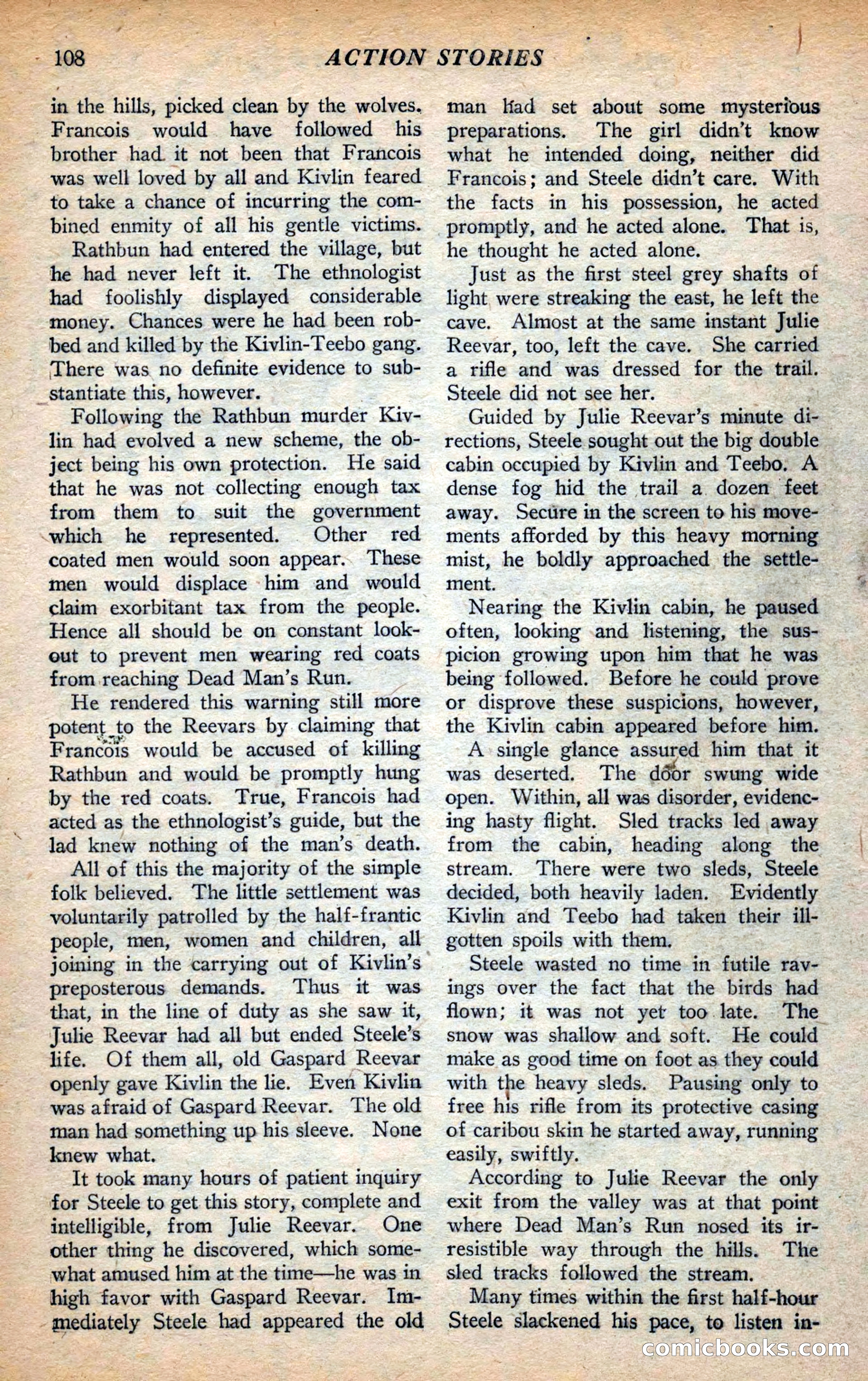 Action Stories, September 1926 — page 116 of 148