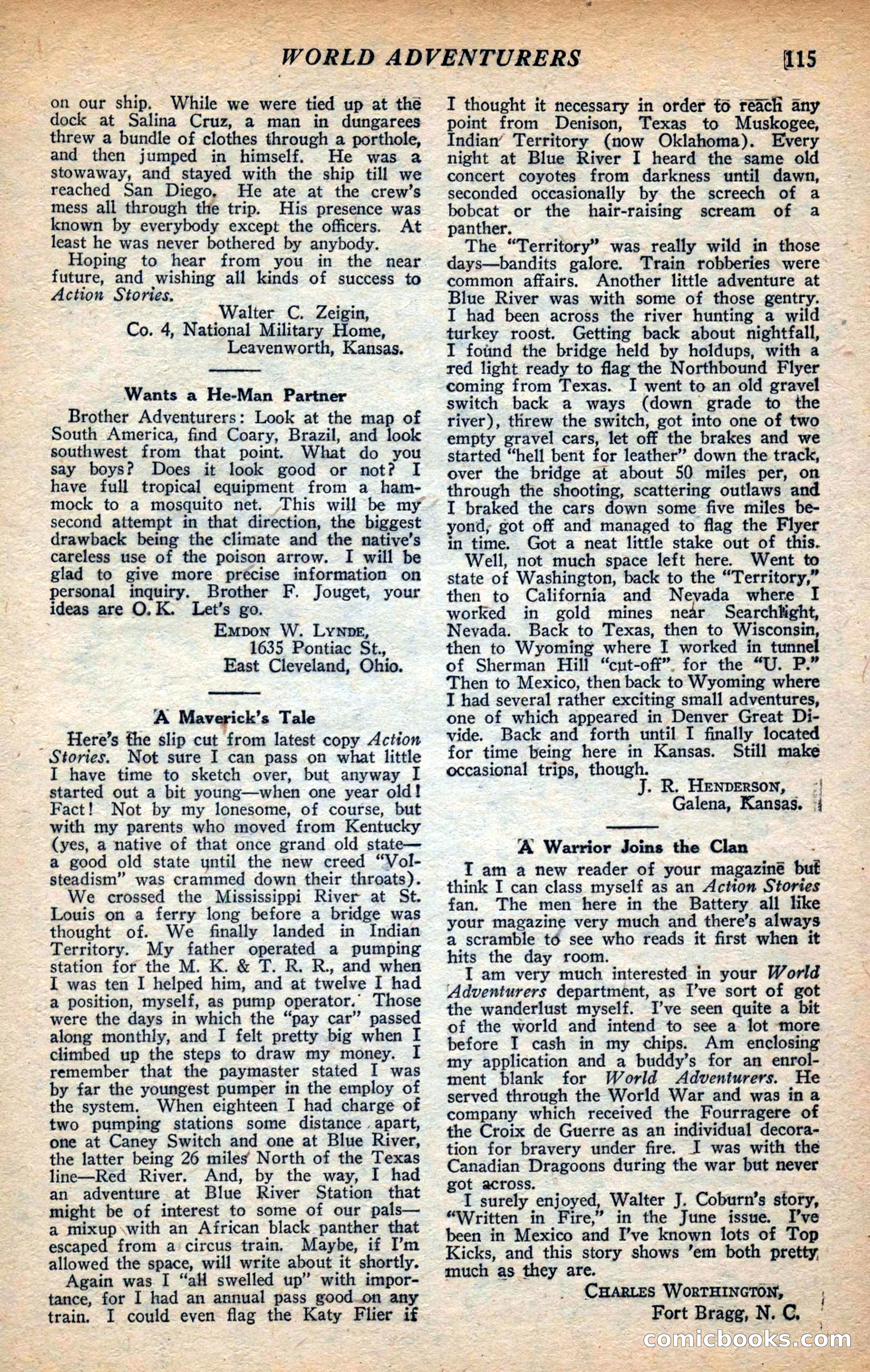 Action Stories, September 1926 — page 123 of 148