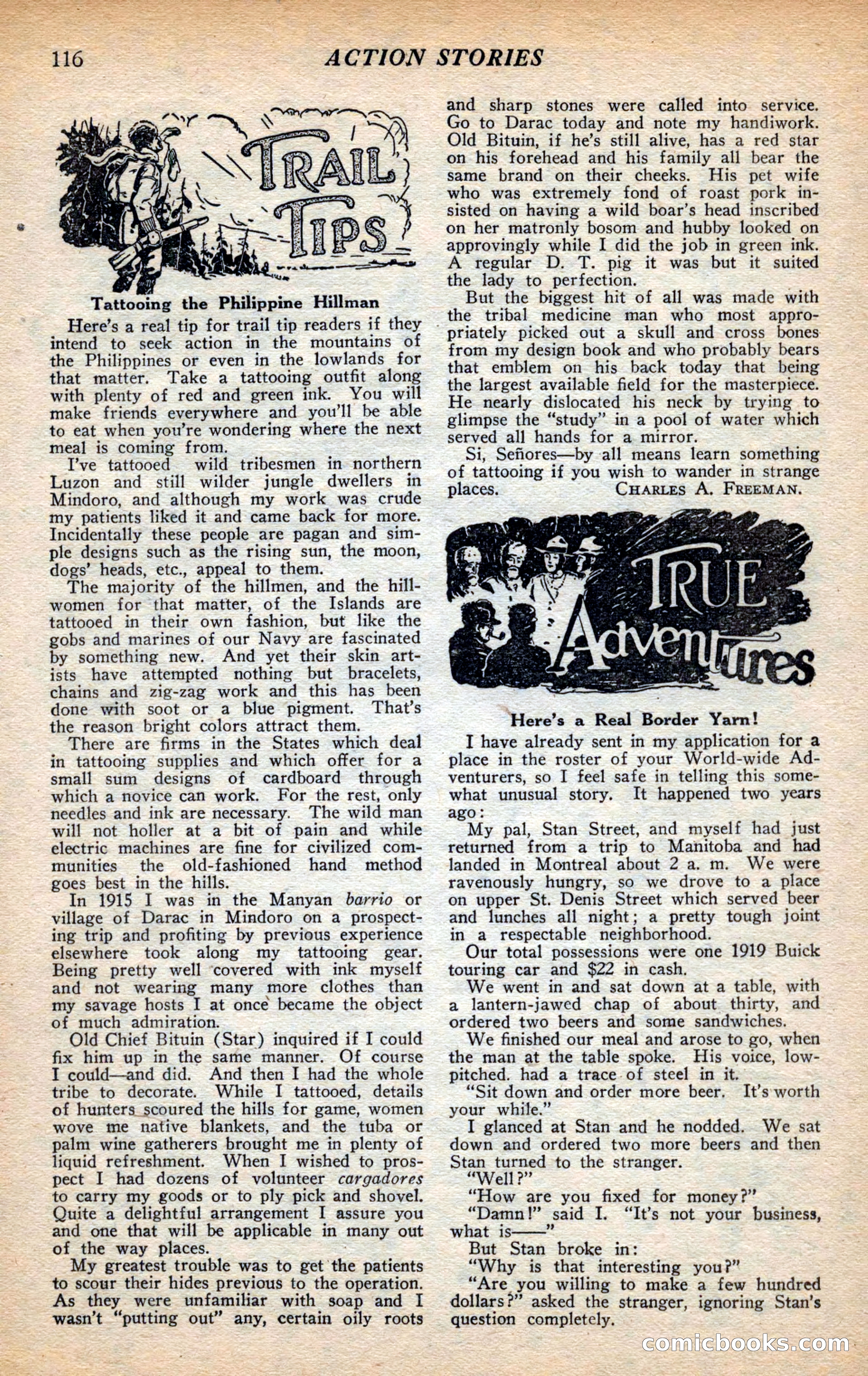 Action Stories, September 1926 — page 124 of 148