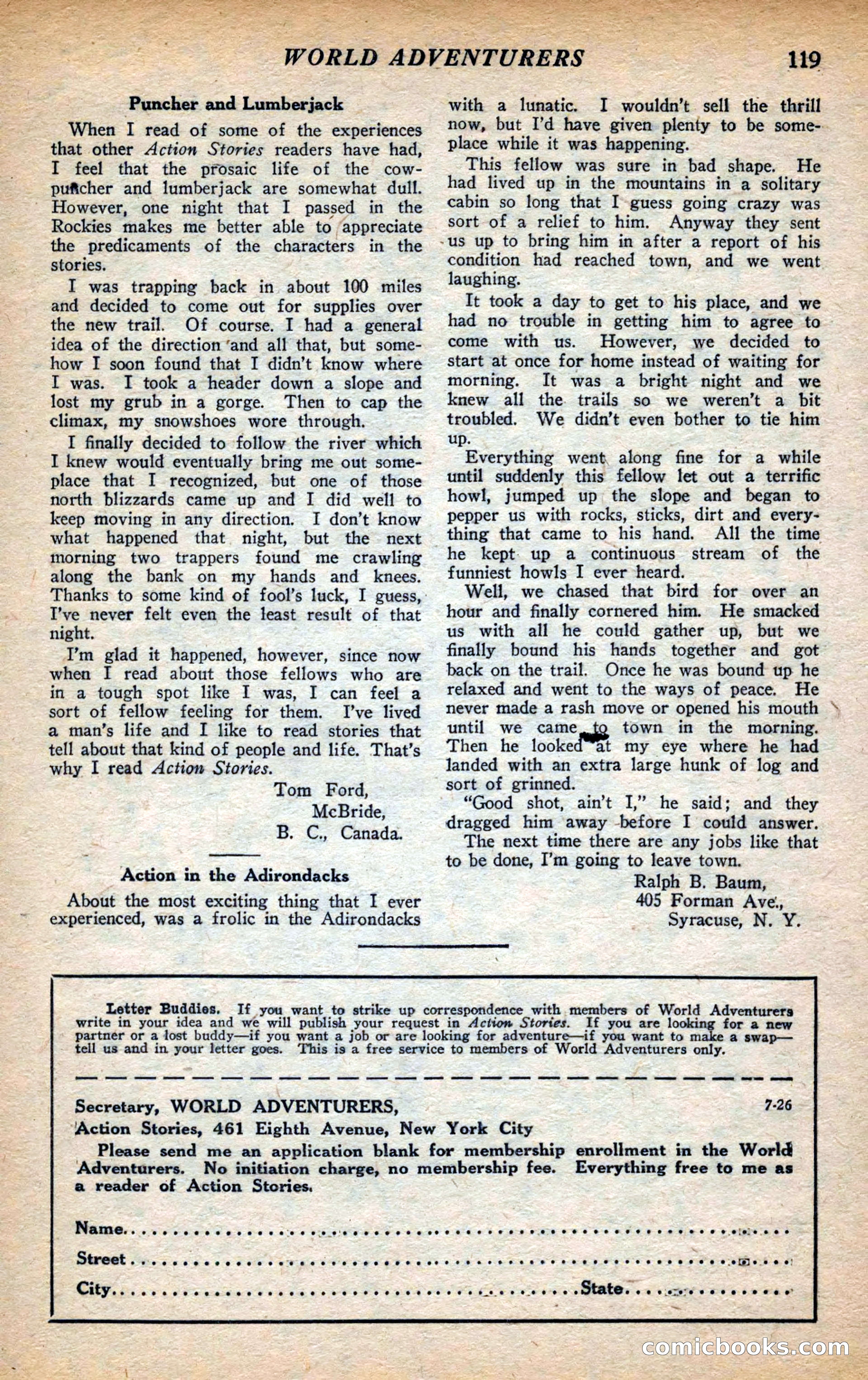 Action Stories, September 1926 — page 127 of 148