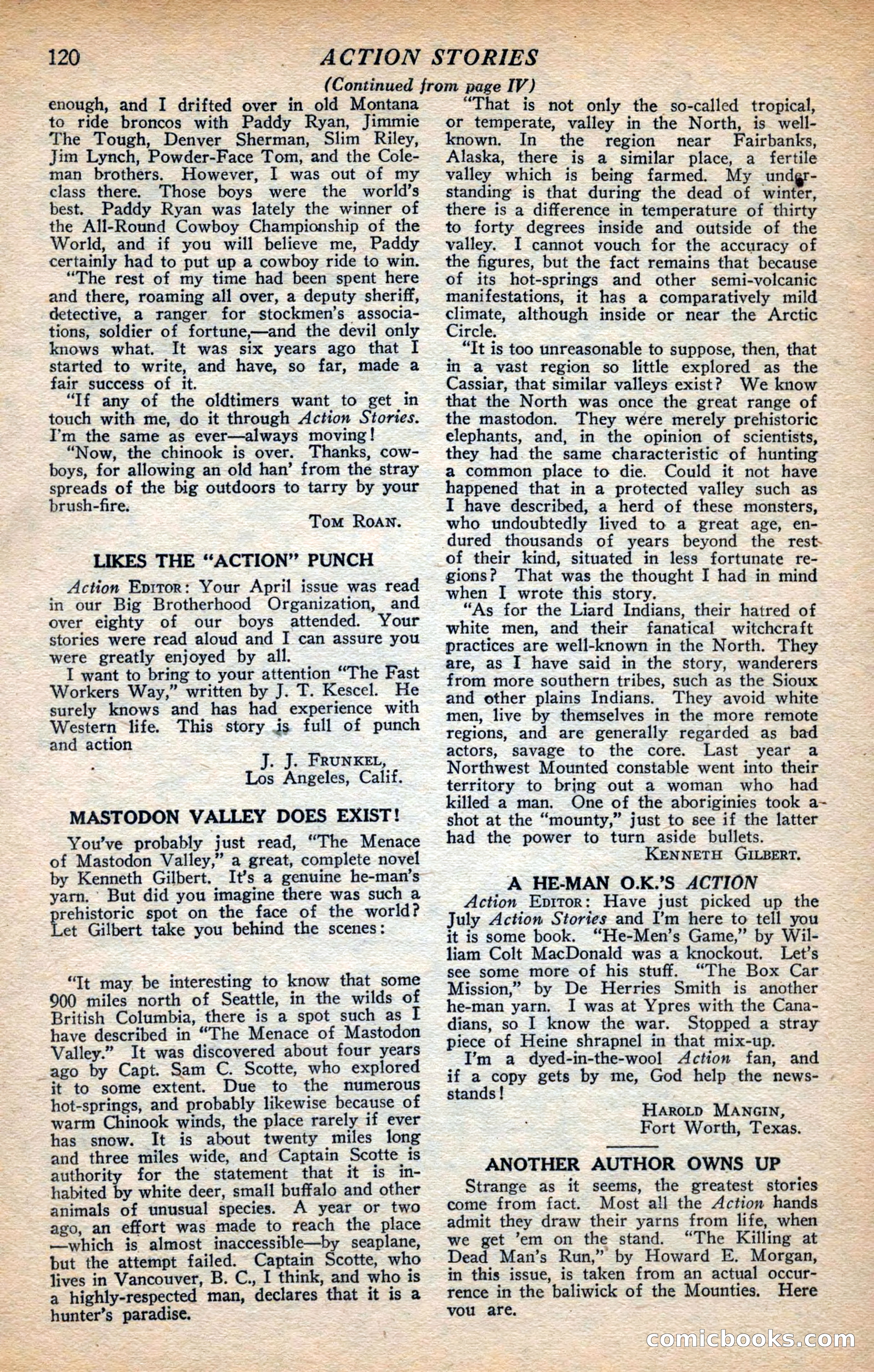 Action Stories, September 1926 — page 128 of 148