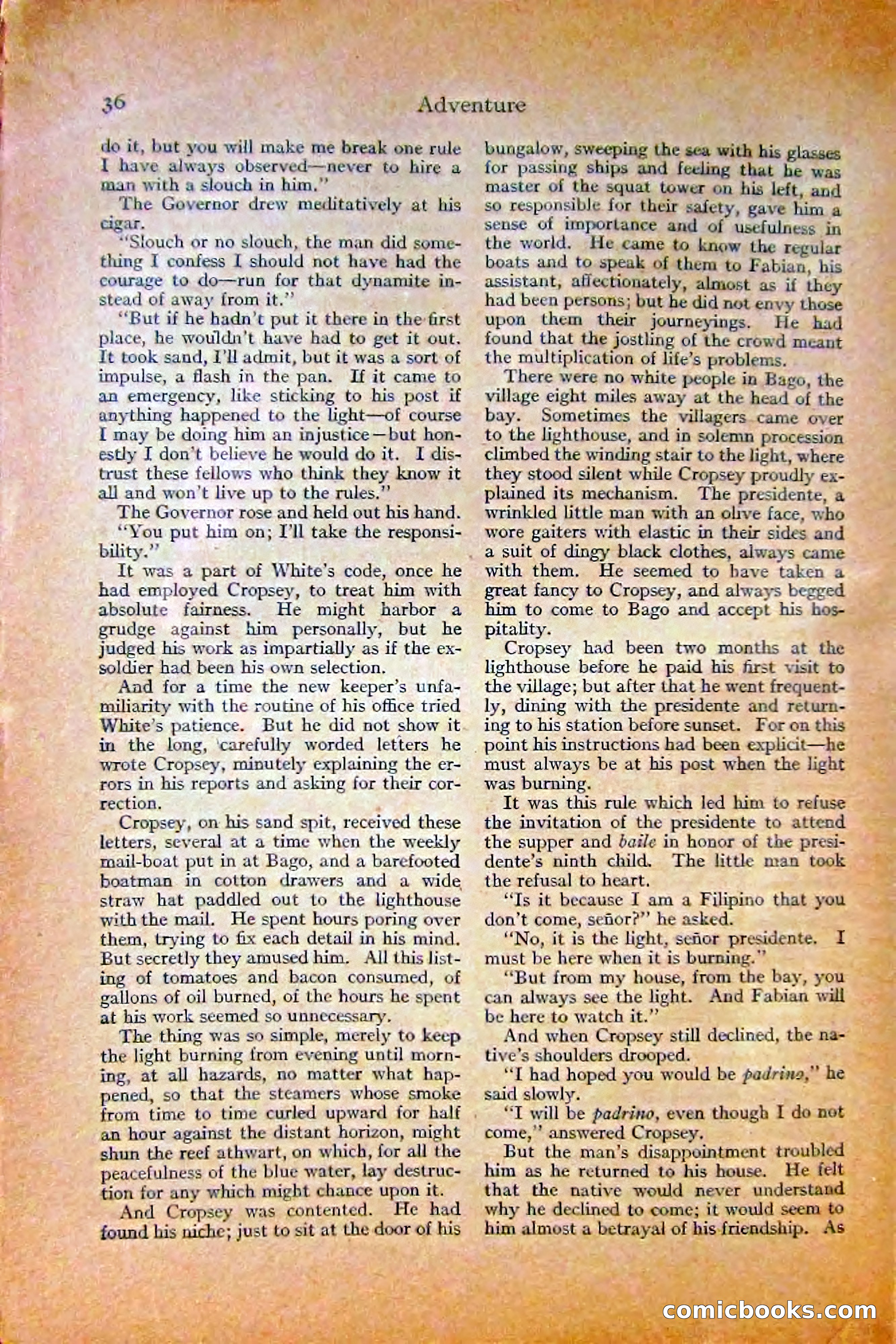 Adventure Magazine, October 1915 — page 38 of 228