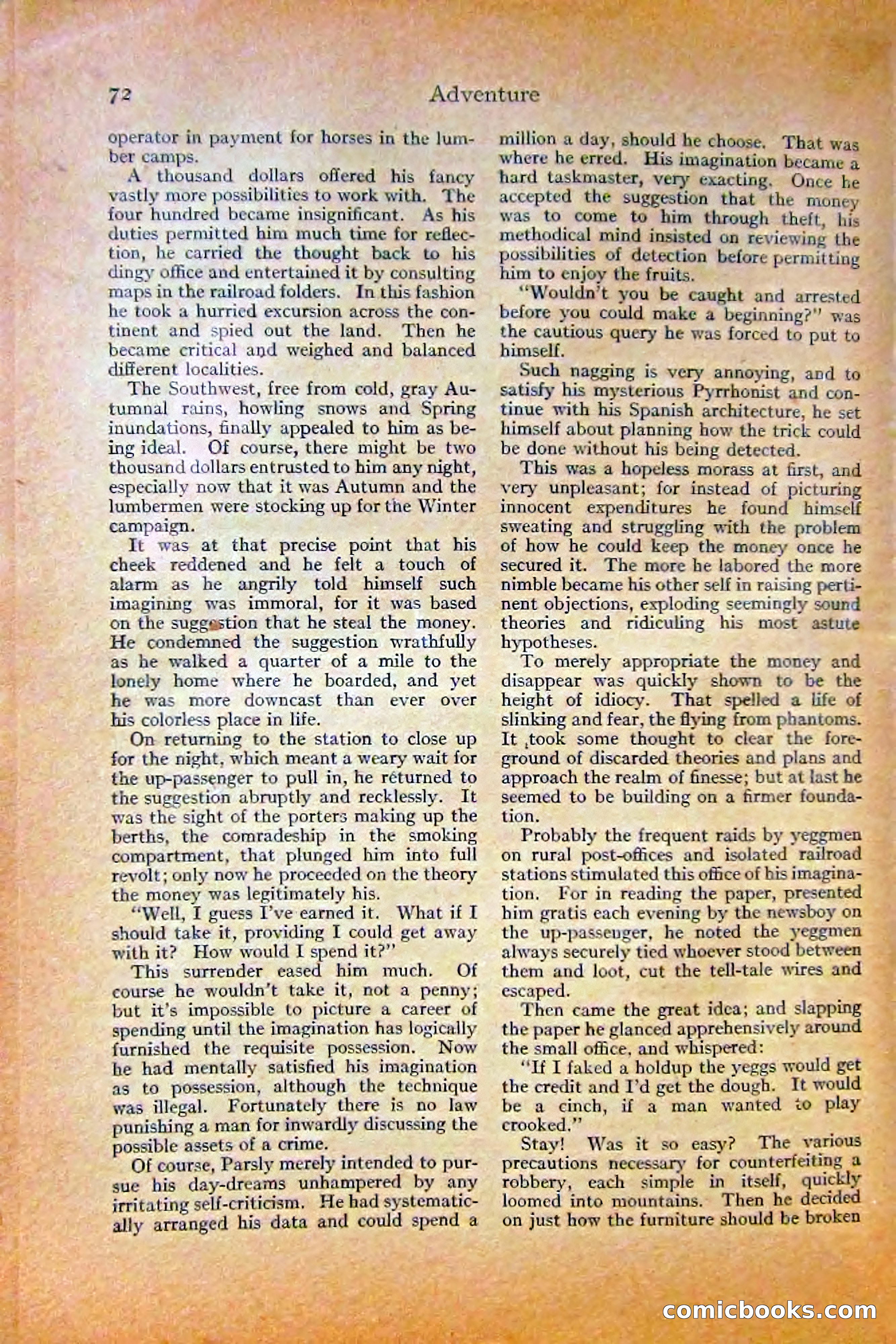 Adventure Magazine, October 1915 — page 74 of 228