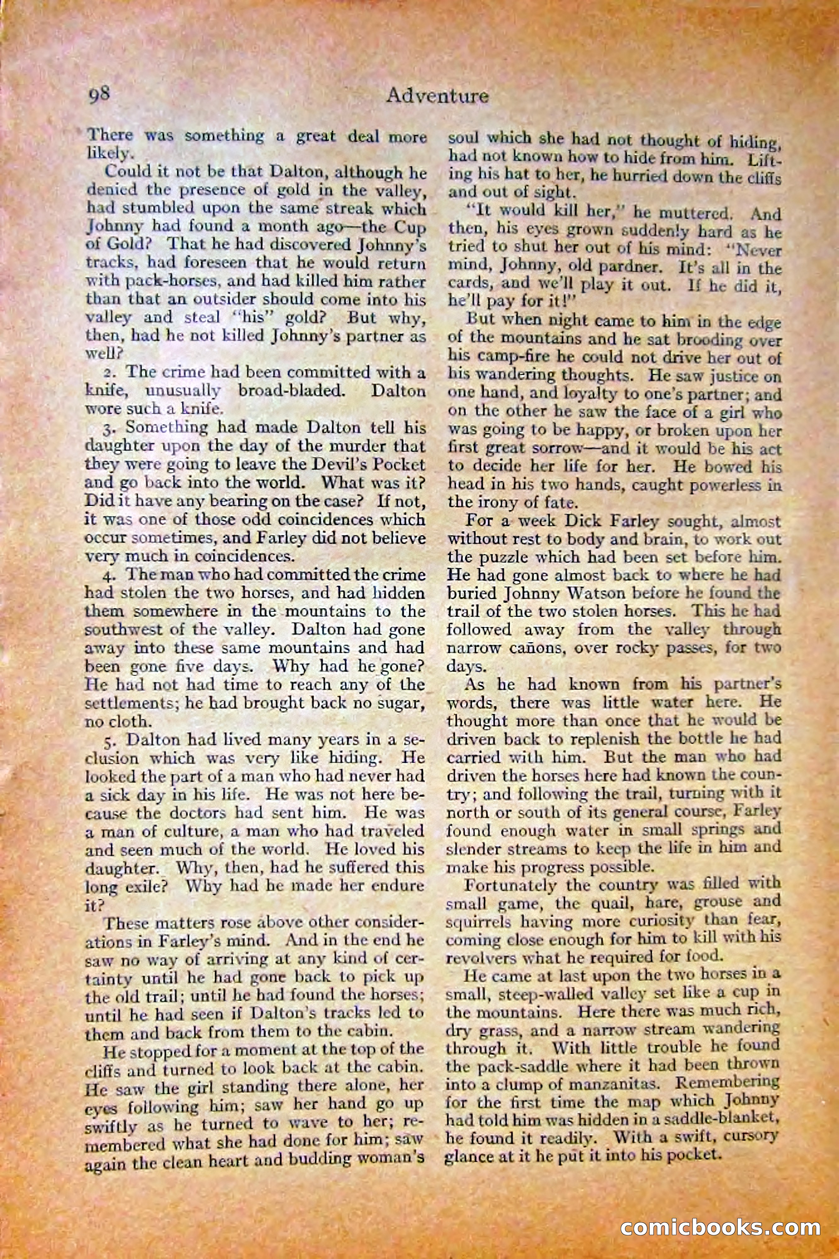 Adventure Magazine, October 1915 — page 100 of 228