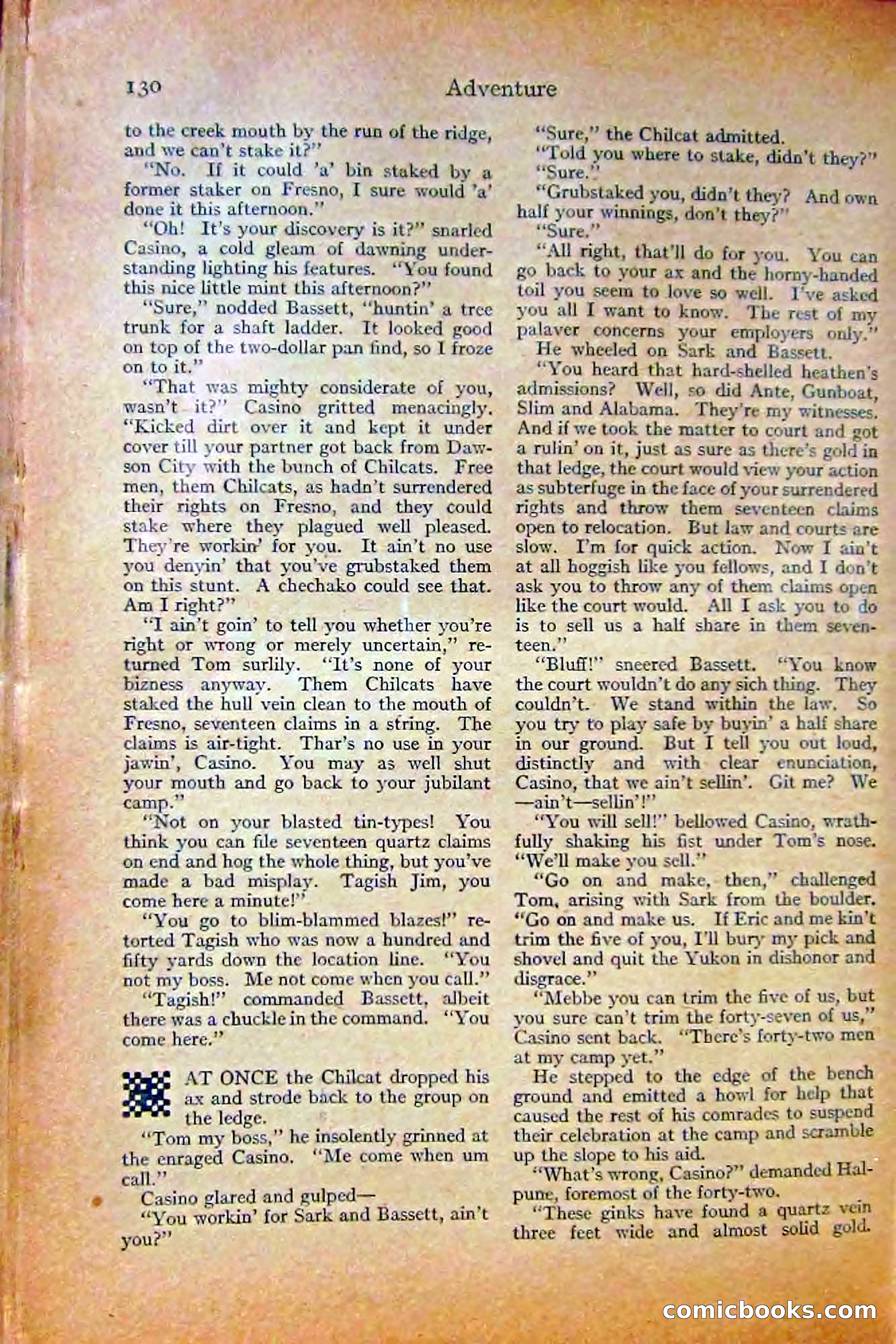 Adventure Magazine, October 1915 — page 132 of 228