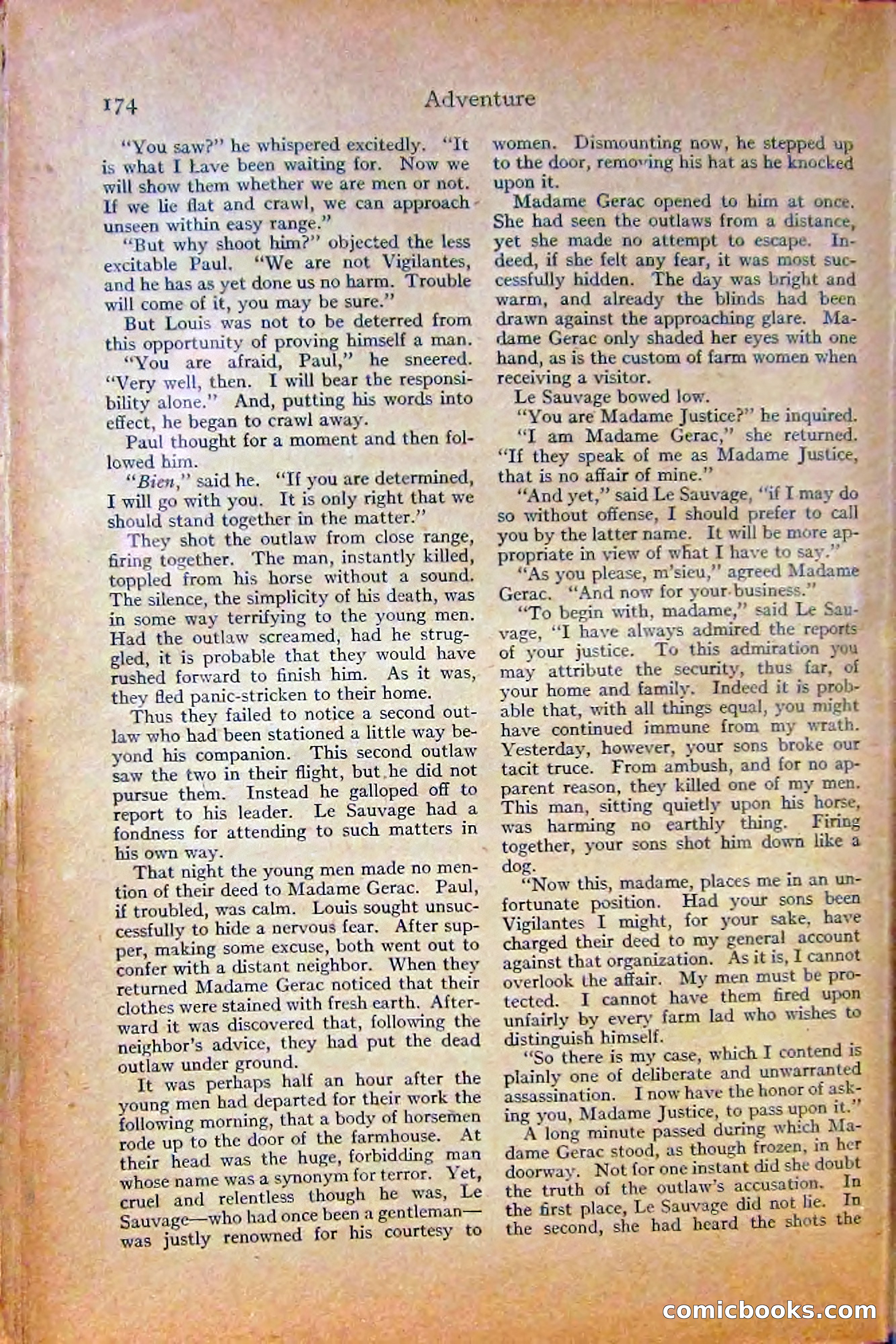 Adventure Magazine, October 1915 — page 176 of 228