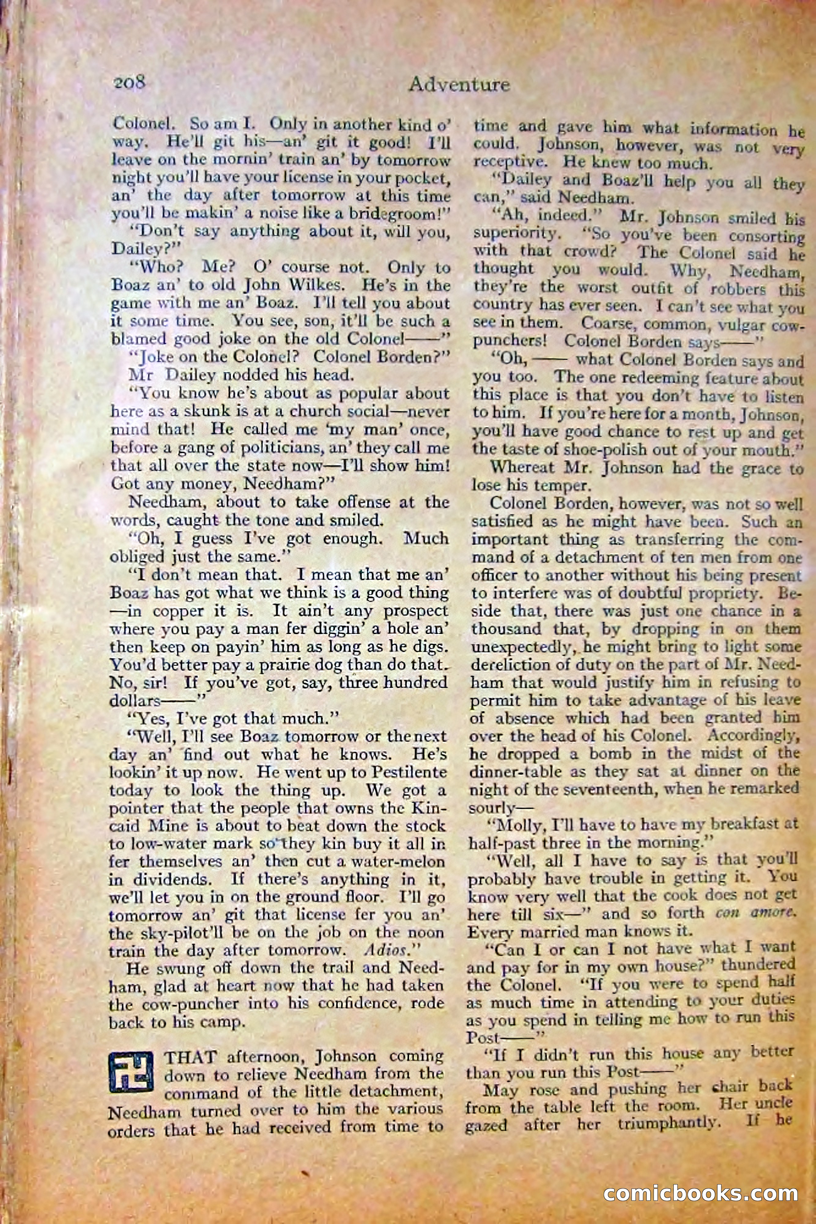 Adventure Magazine, October 1915 — page 210 of 228
