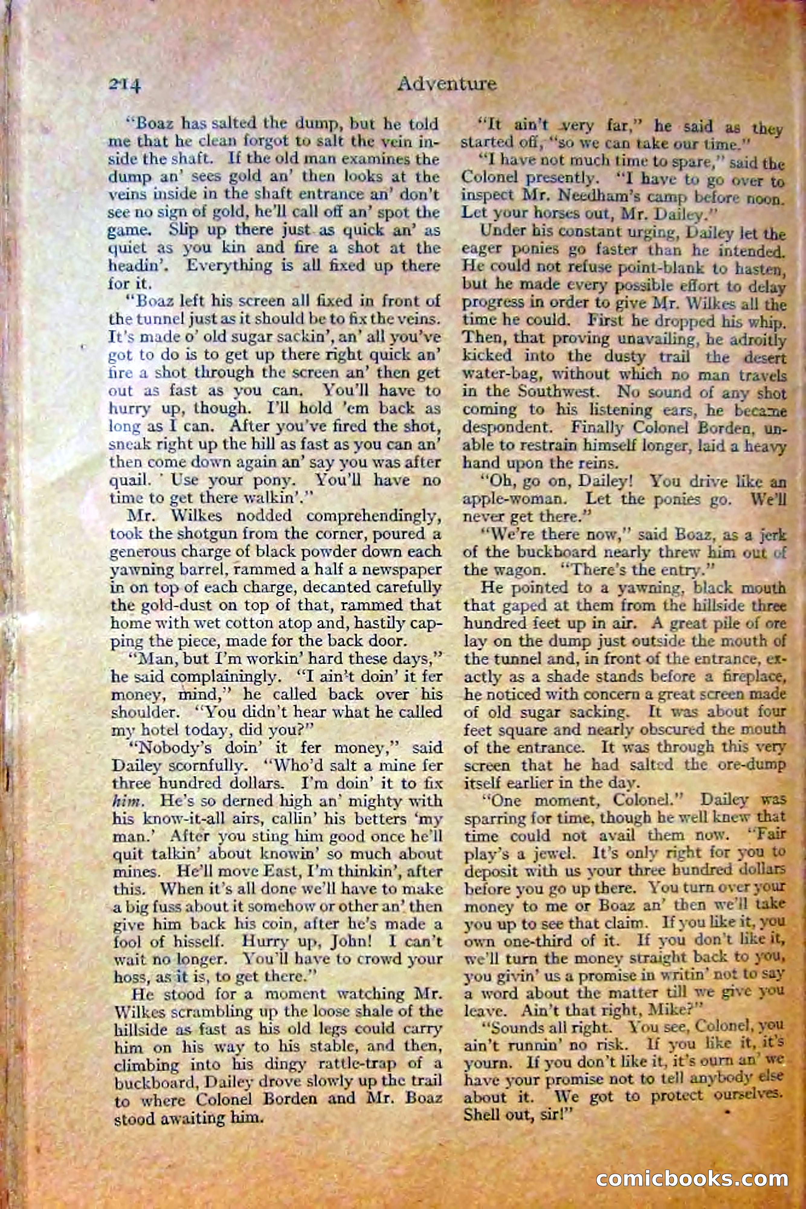 Adventure Magazine, October 1915 — page 216 of 228