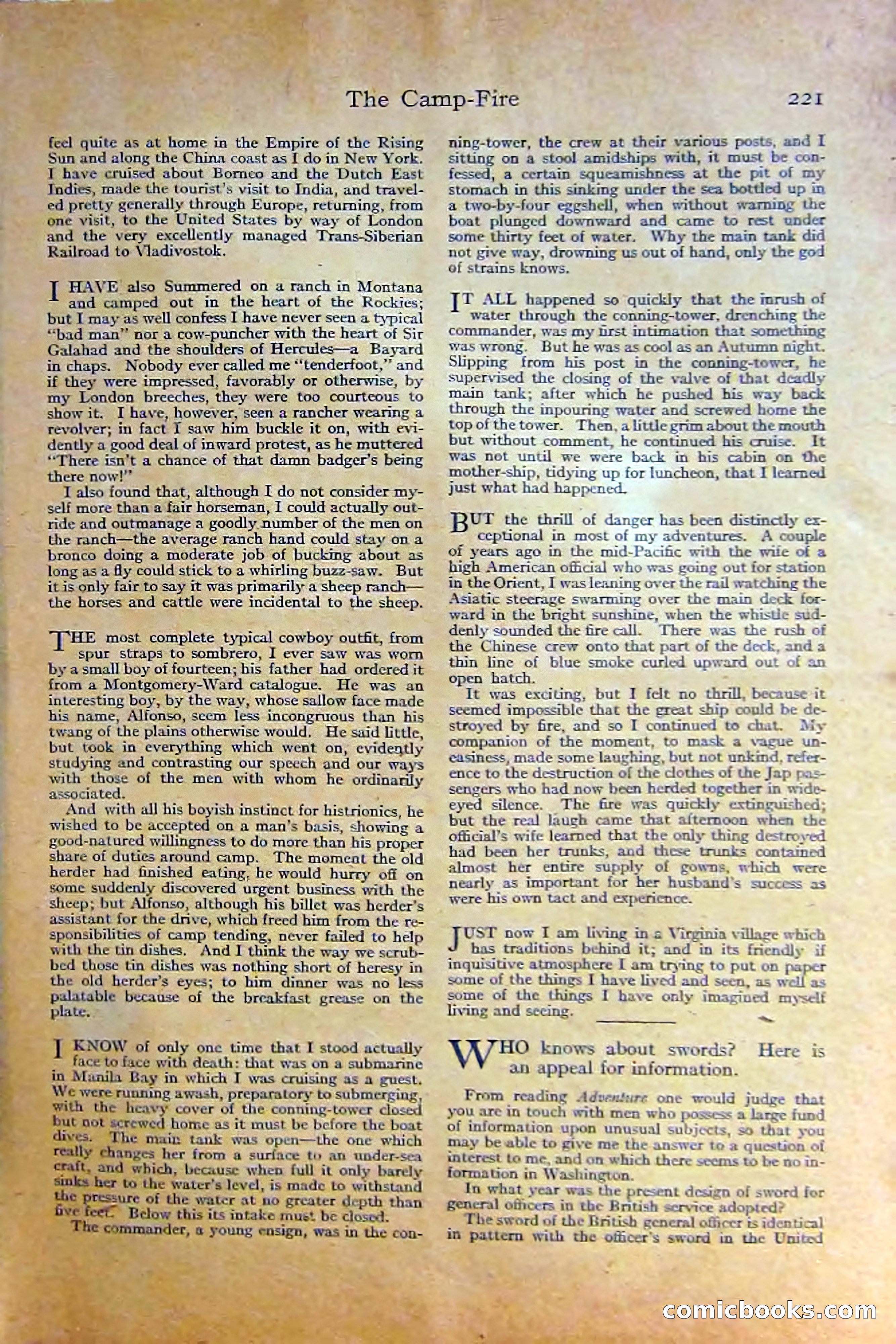 Adventure Magazine, October 1915 — page 223 of 228