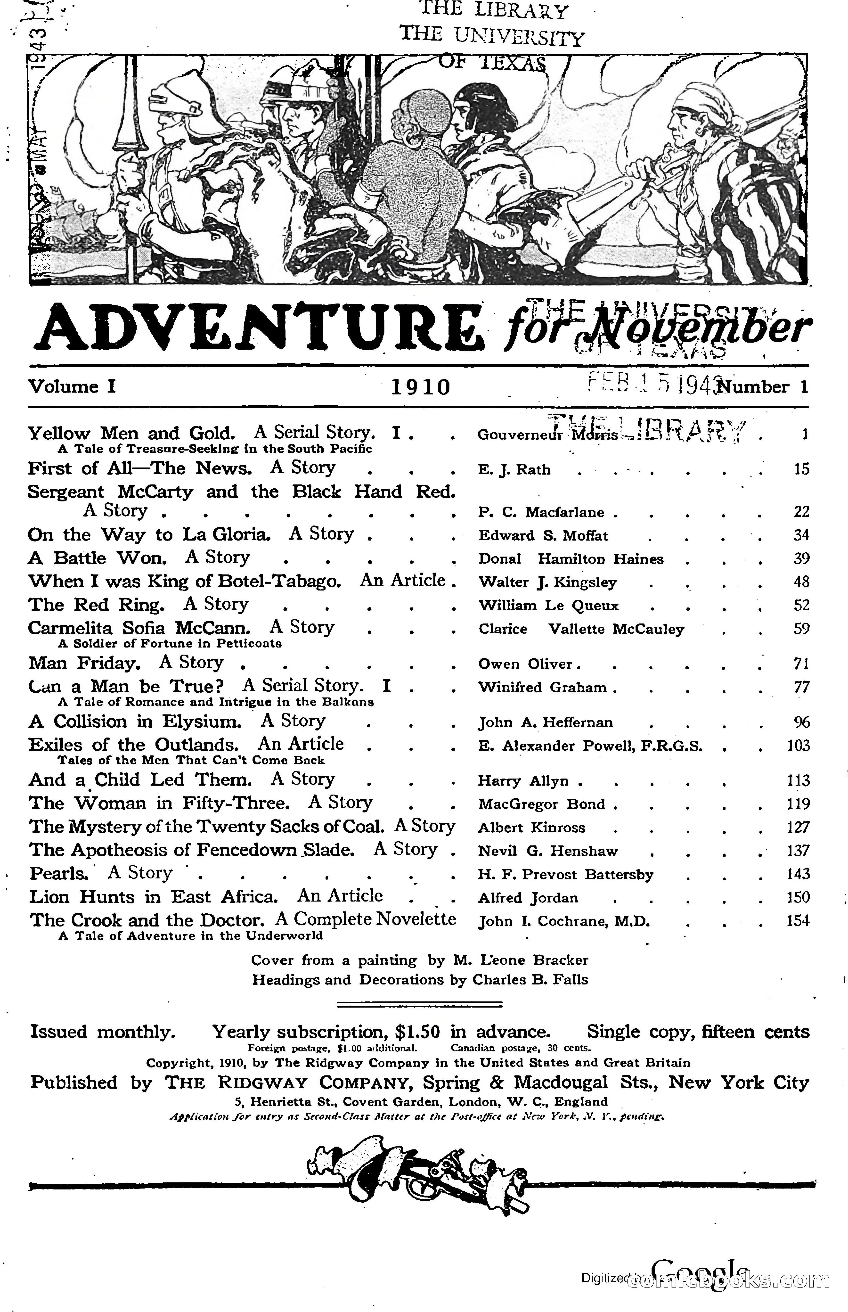 Adventure Magazine, November (1910s) — page 3 of 194