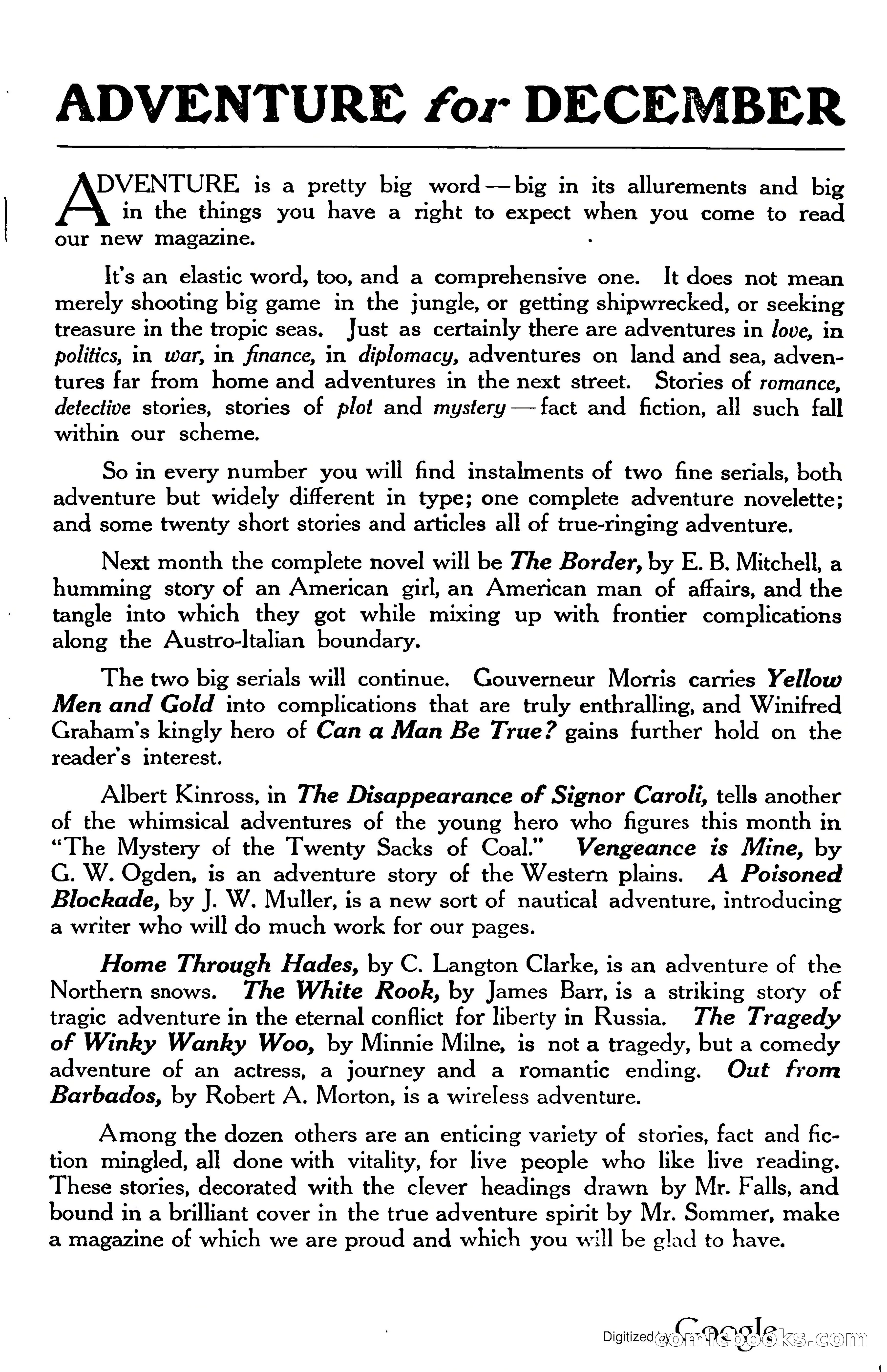 Adventure Magazine, November (1910s) — page 4 of 194