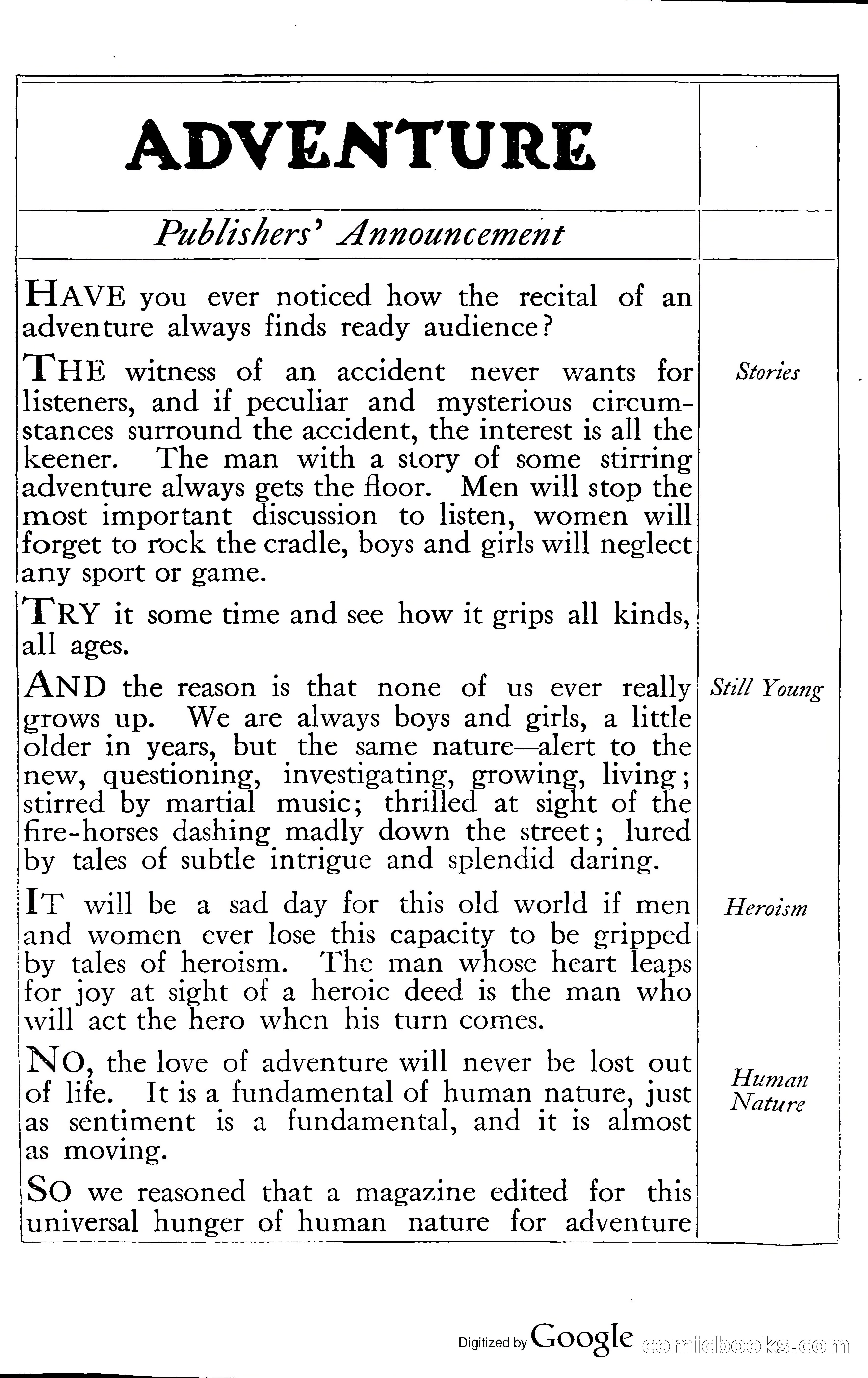 Adventure Magazine, November (1910s) — page 5 of 194