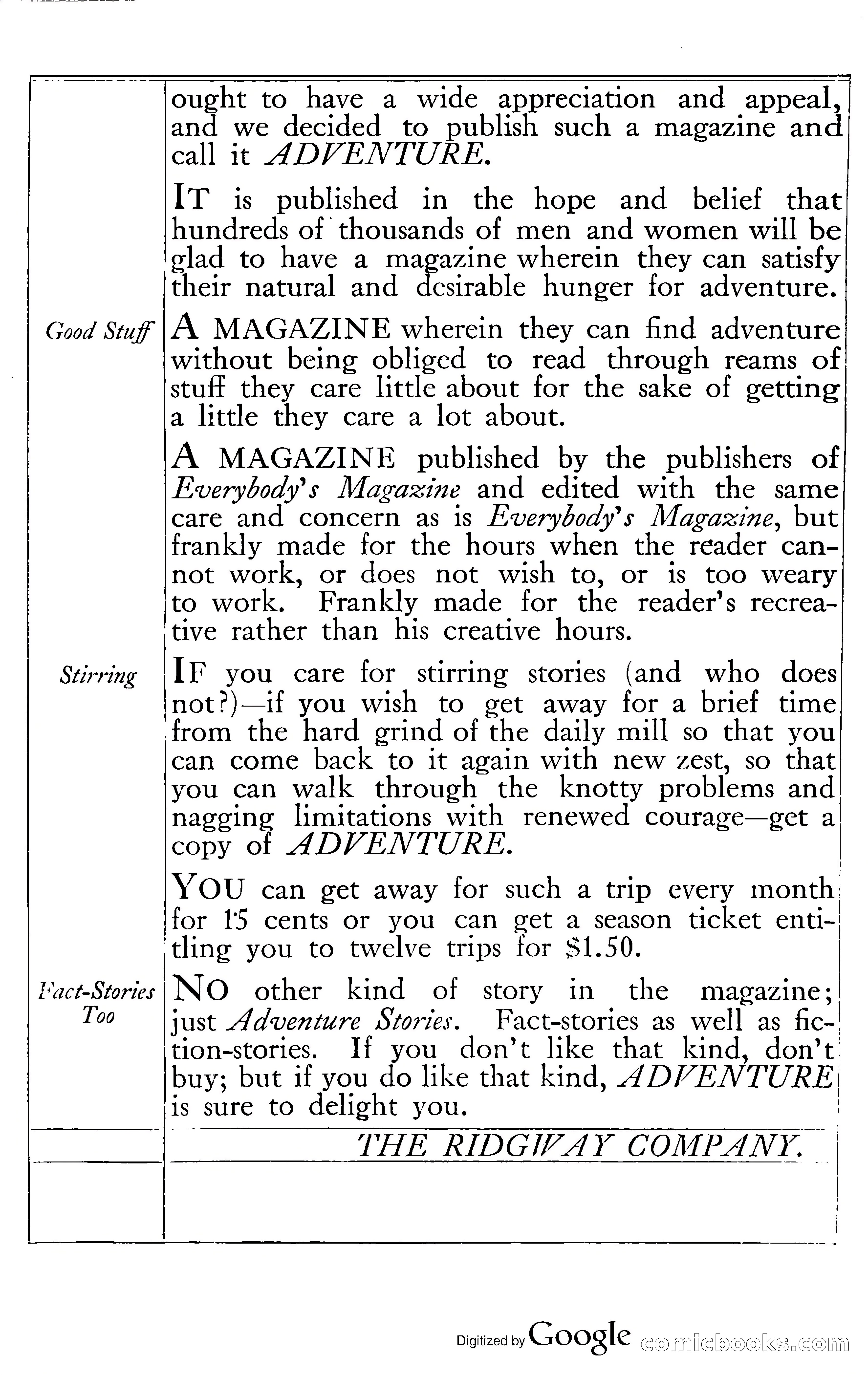 Adventure Magazine, November (1910s) — page 6 of 194