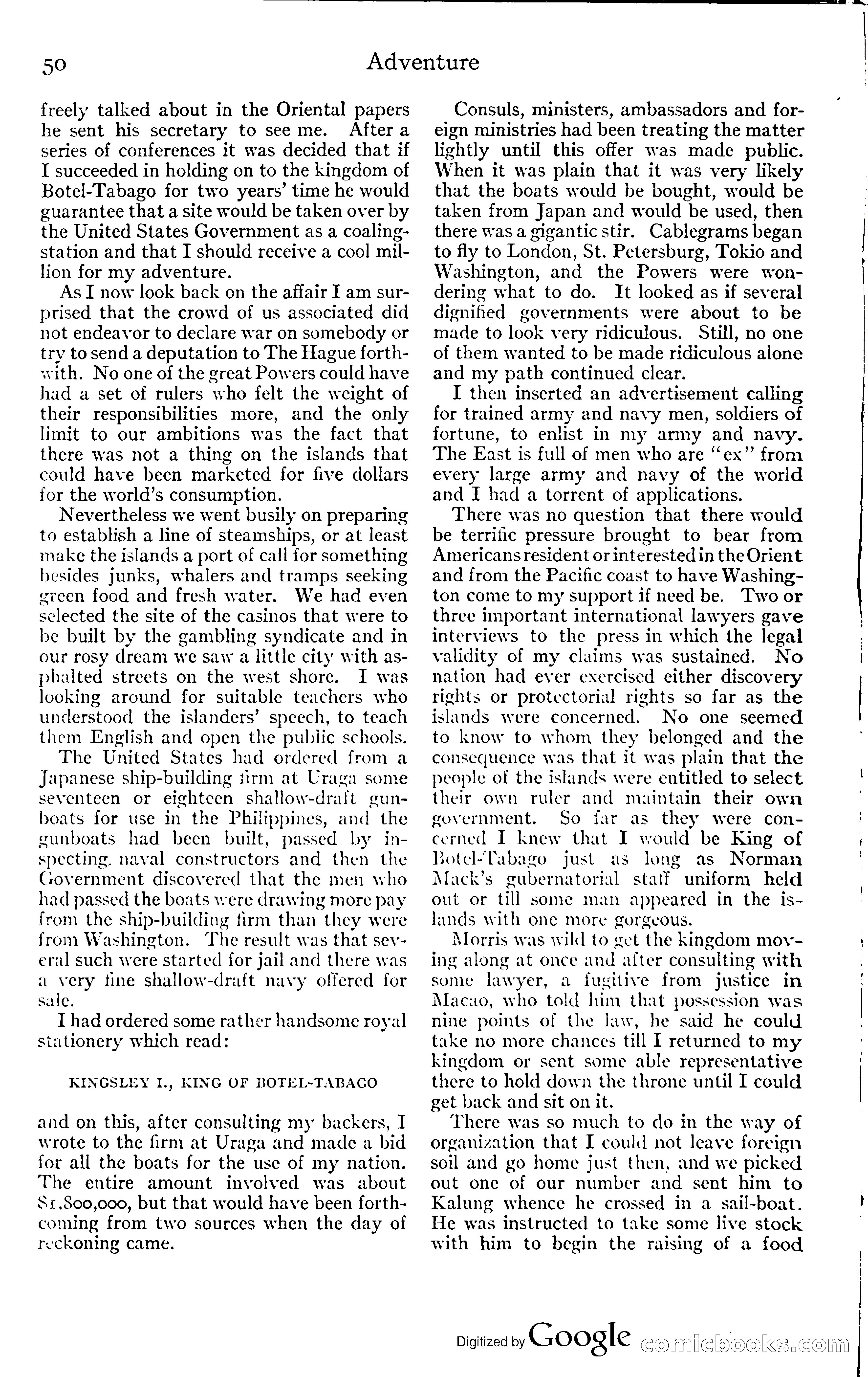 Adventure Magazine, November (1910s) — page 56 of 194