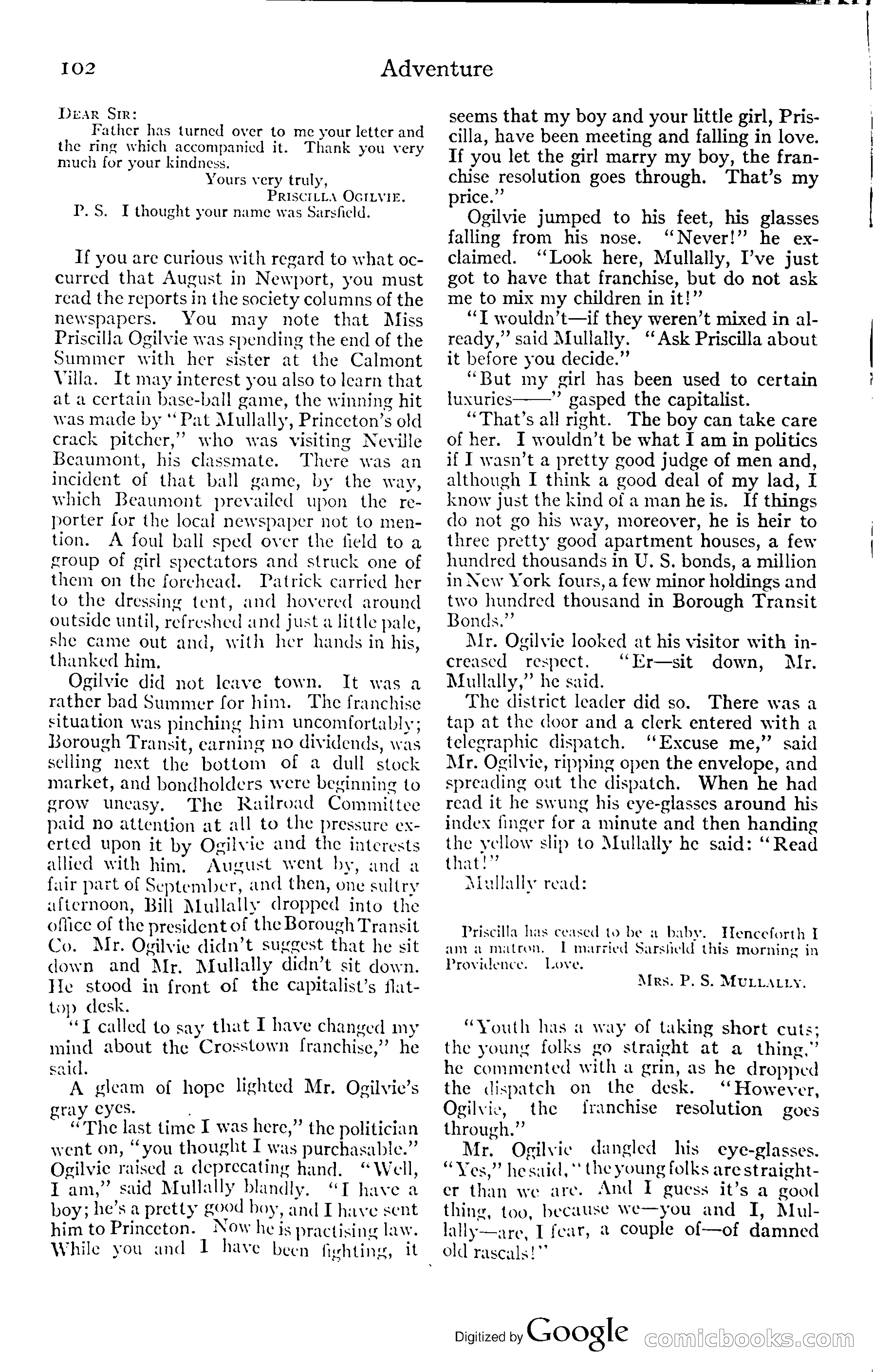 Adventure Magazine, November (1910s) — page 108 of 194