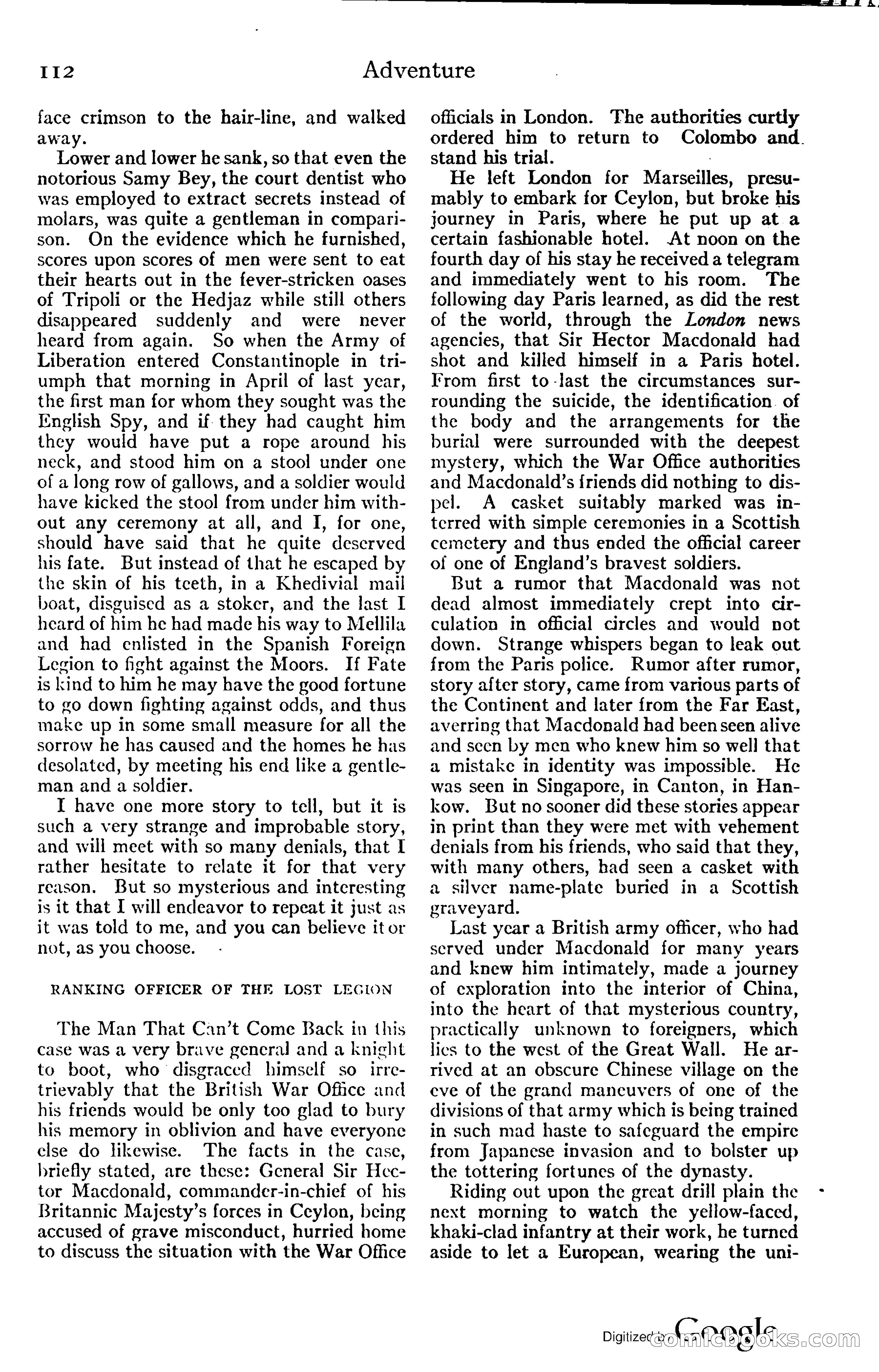 Adventure Magazine, November (1910s) — page 118 of 194