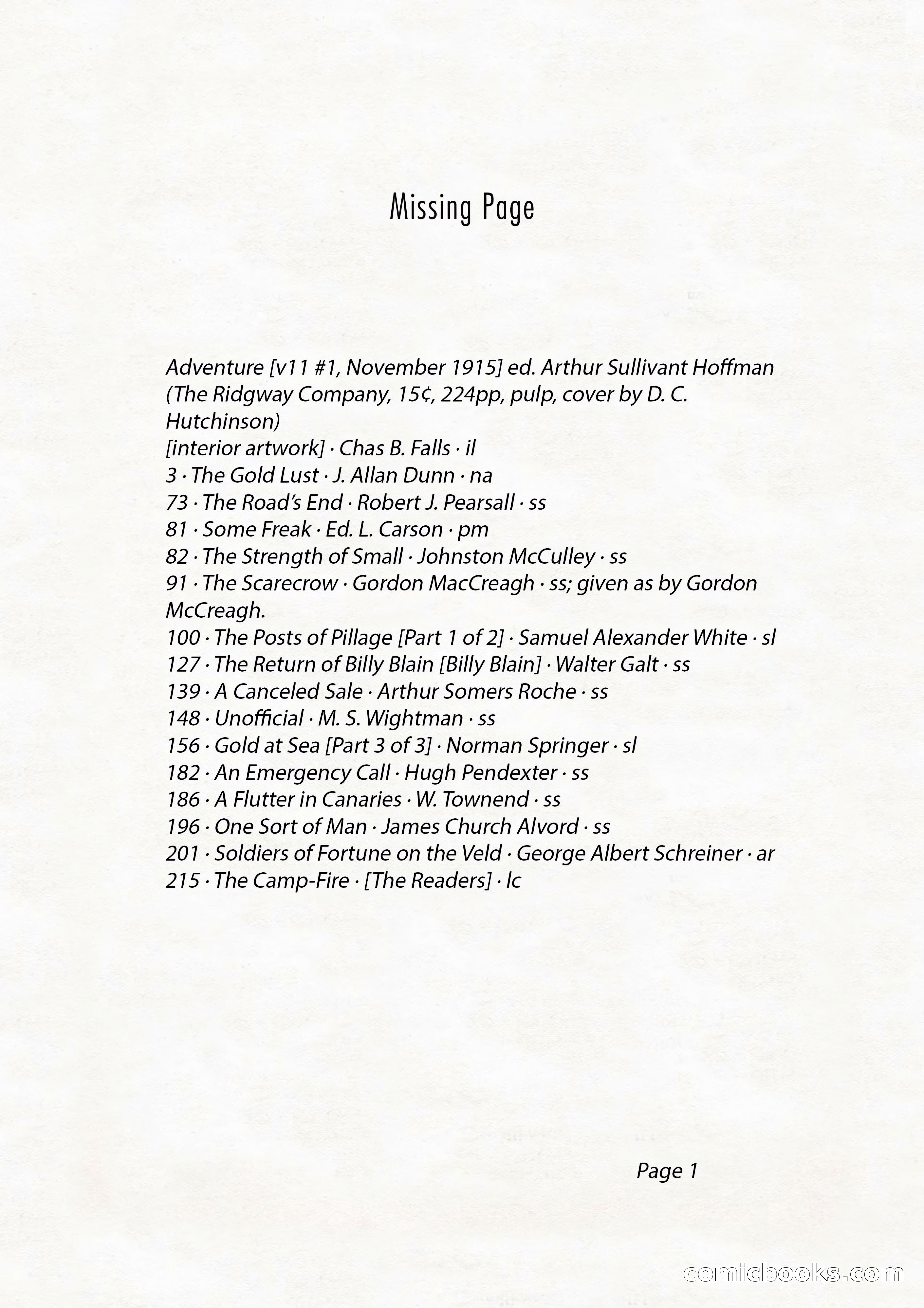 Adventure, November 1915 — page 3 of 228