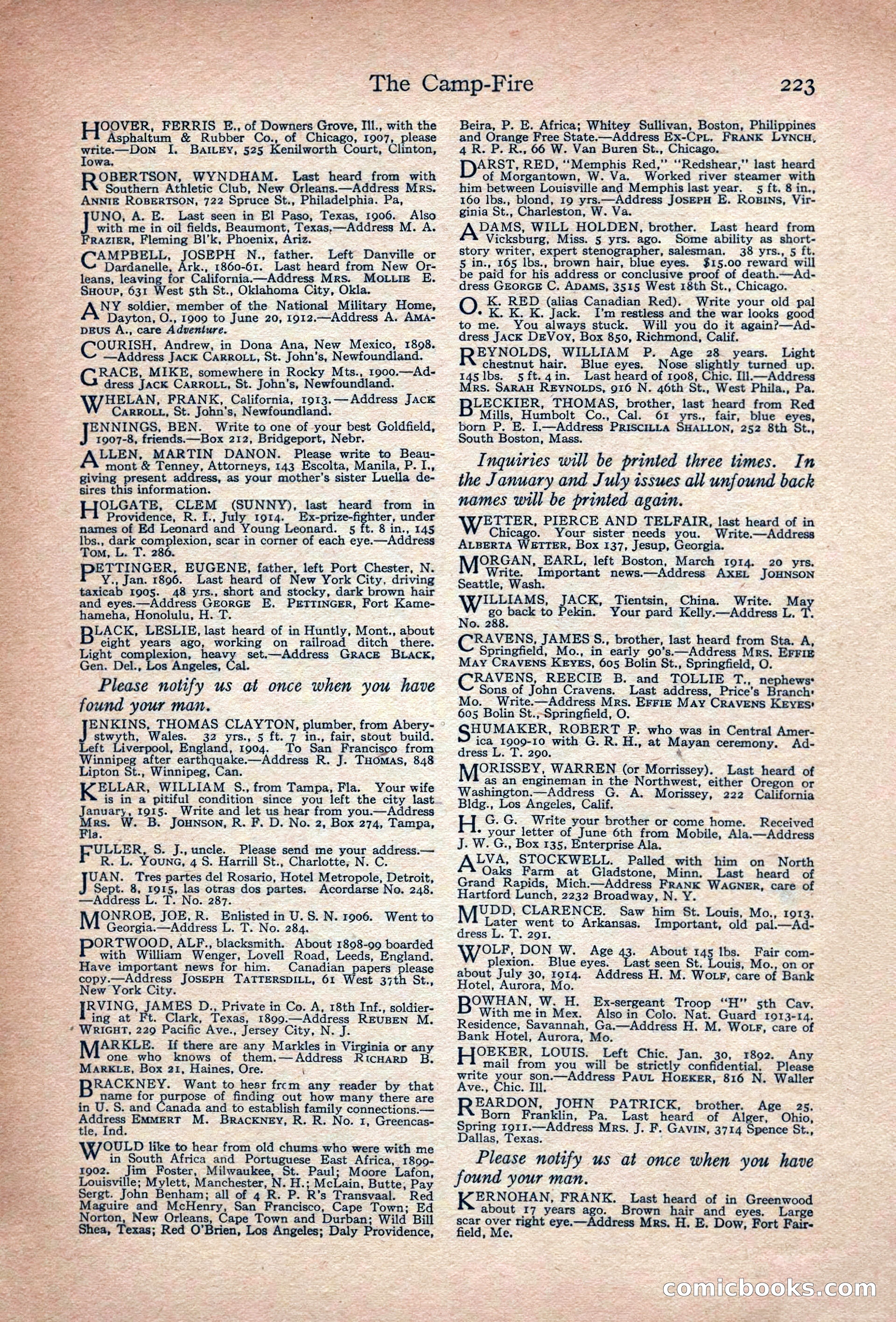 Adventure, November 1915 — page 225 of 228