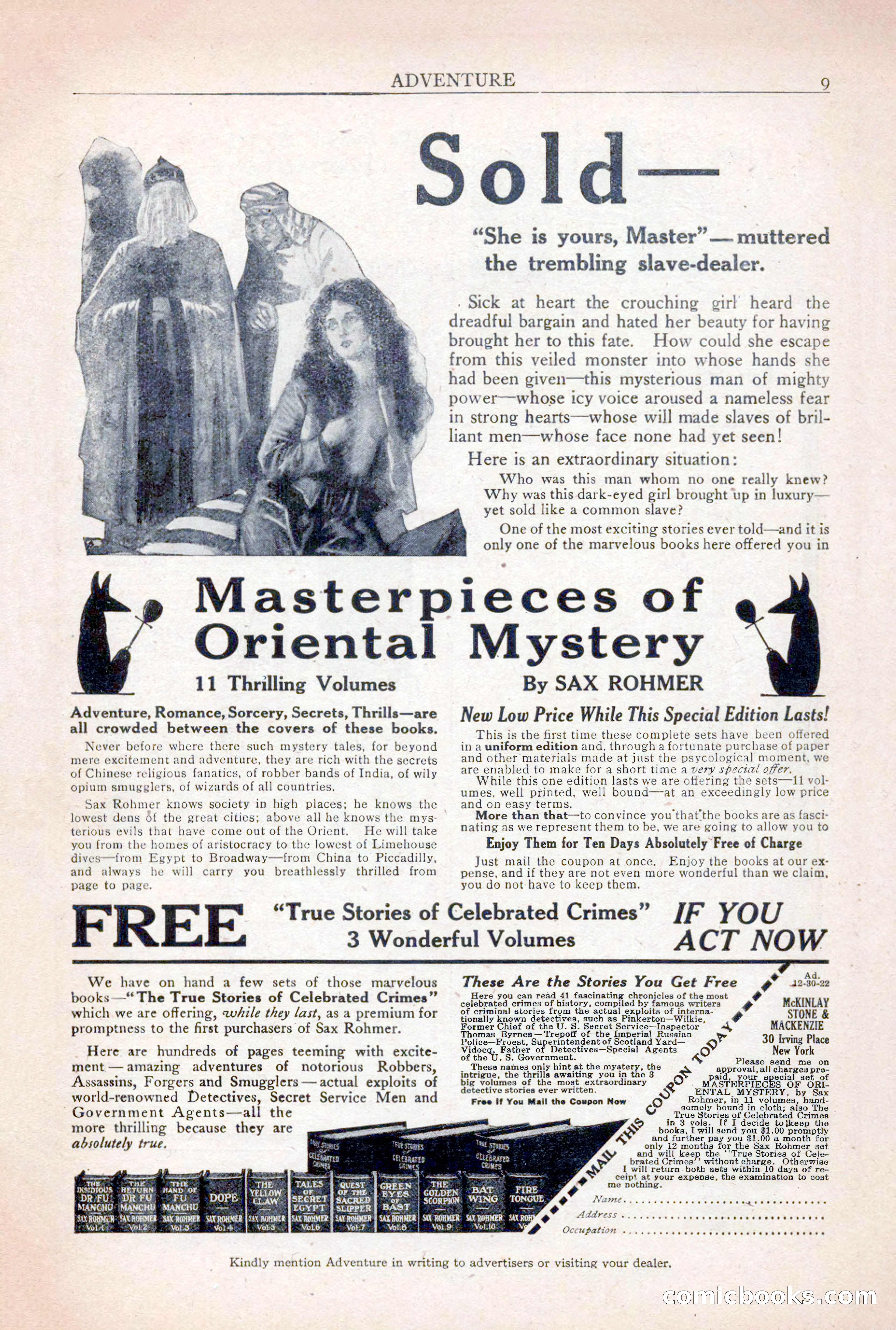 Adventure Magazine, December 30, 1922 — page 11 of 212