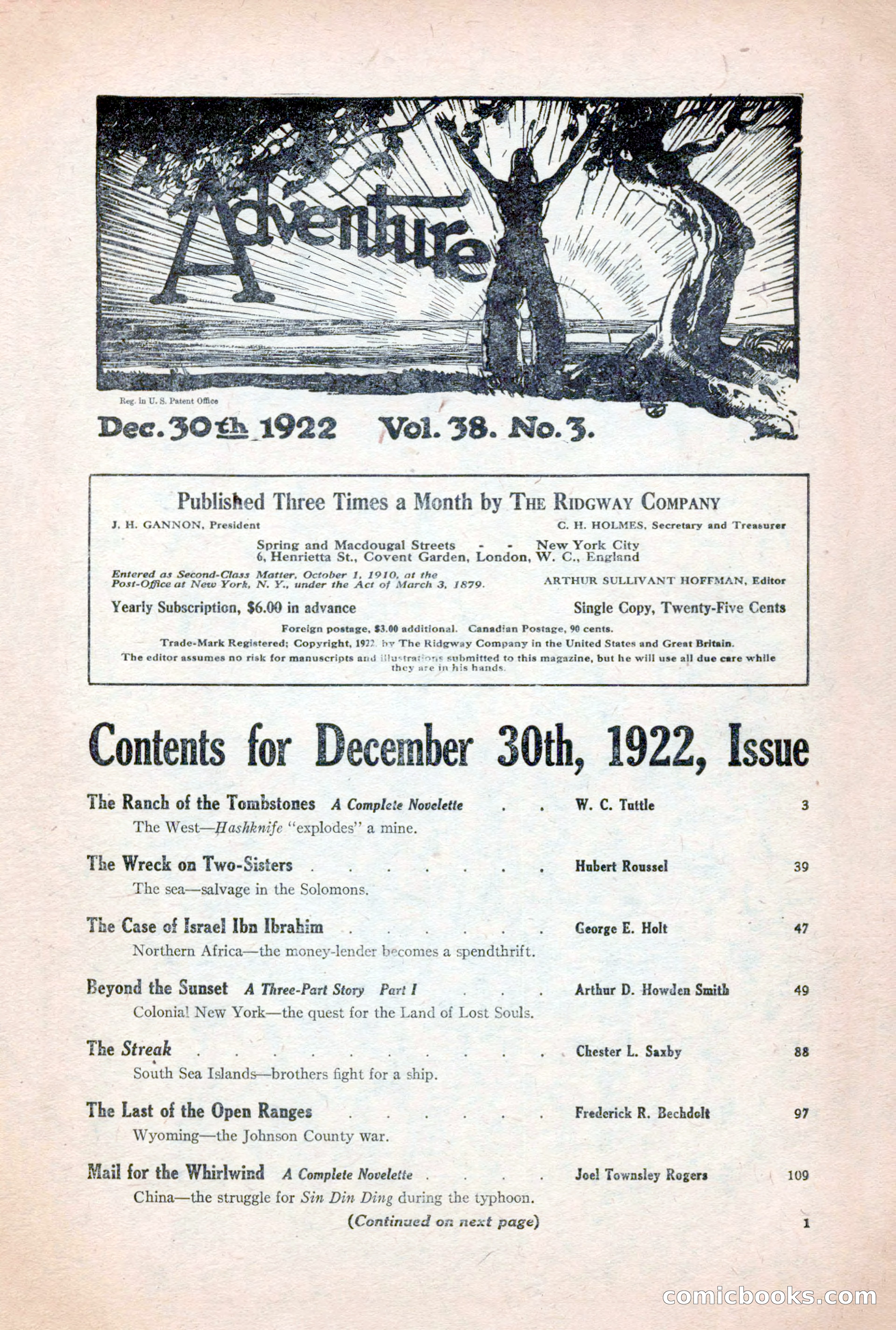 Adventure Magazine, December 30, 1922 — page 19 of 212