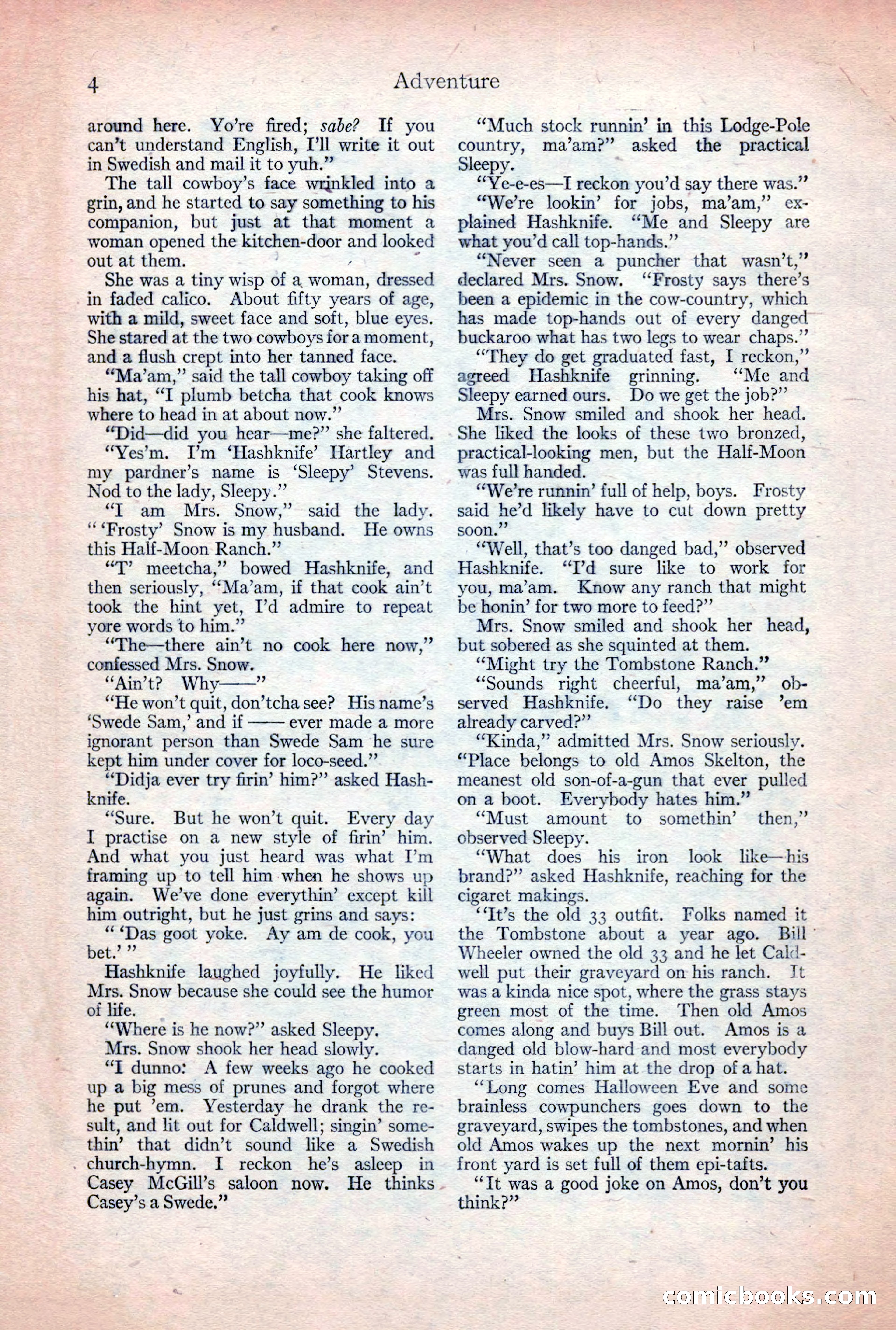 Adventure Magazine, December 30, 1922 — page 22 of 212