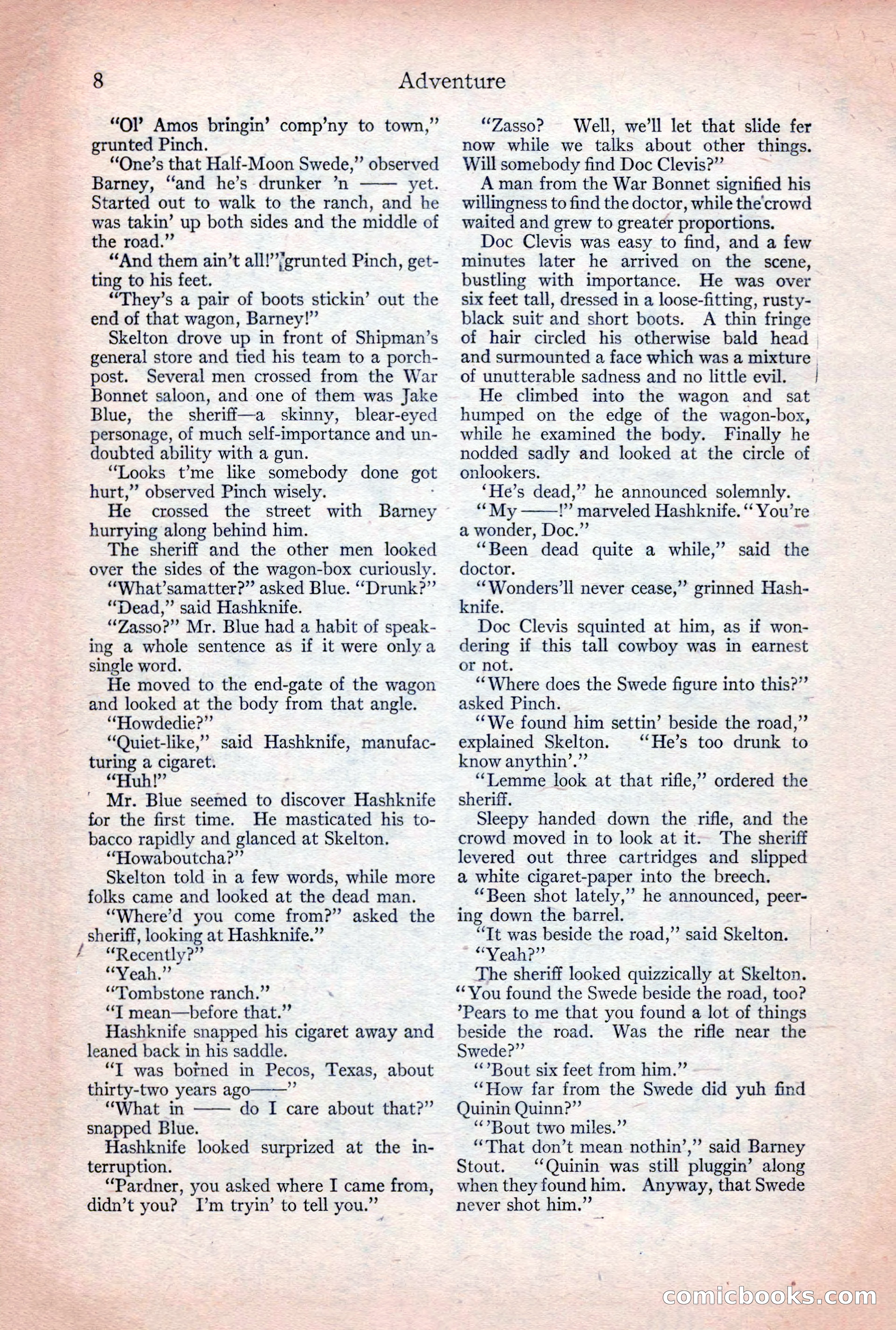 Adventure Magazine, December 30, 1922 — page 26 of 212