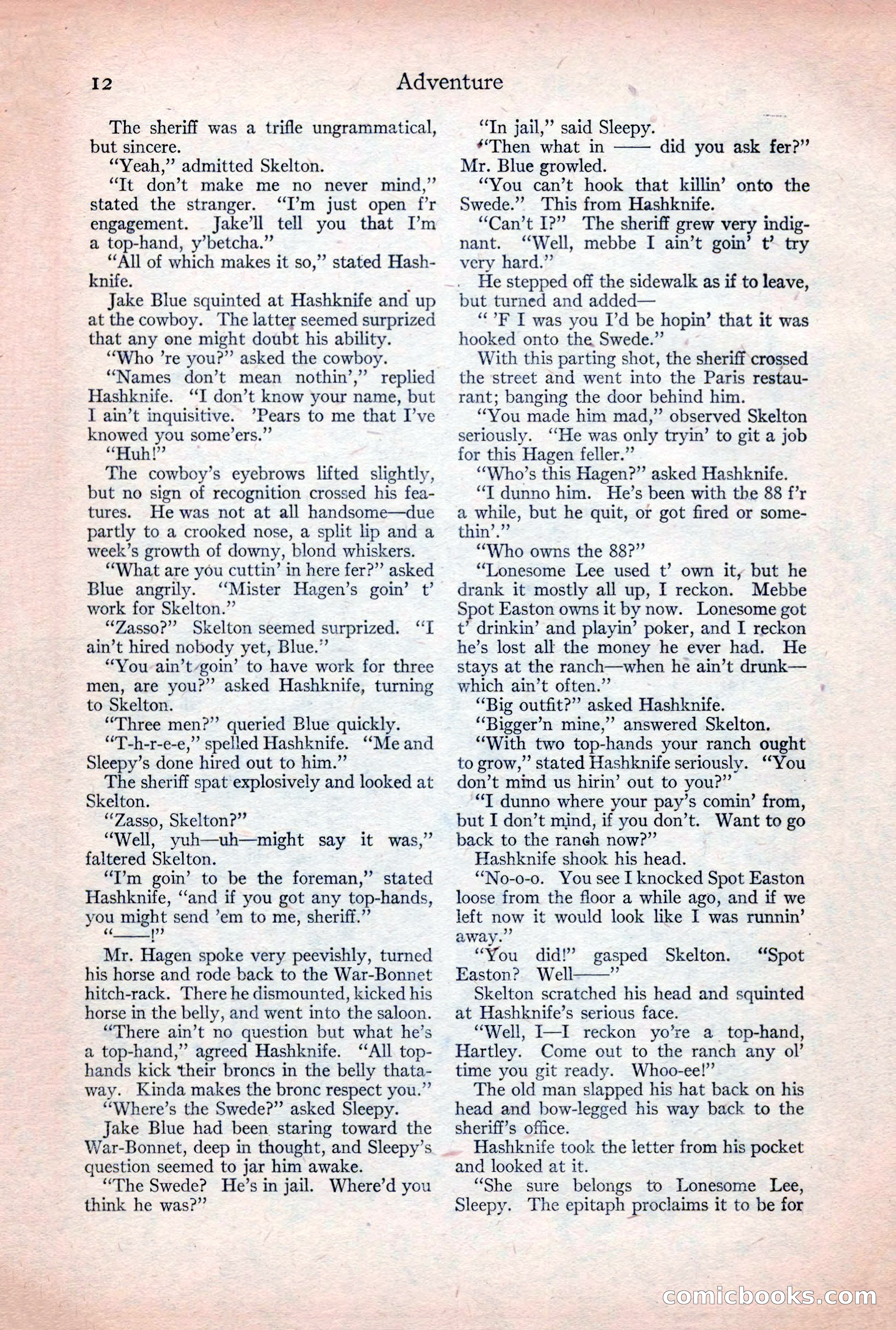 Adventure Magazine, December 30, 1922 — page 30 of 212