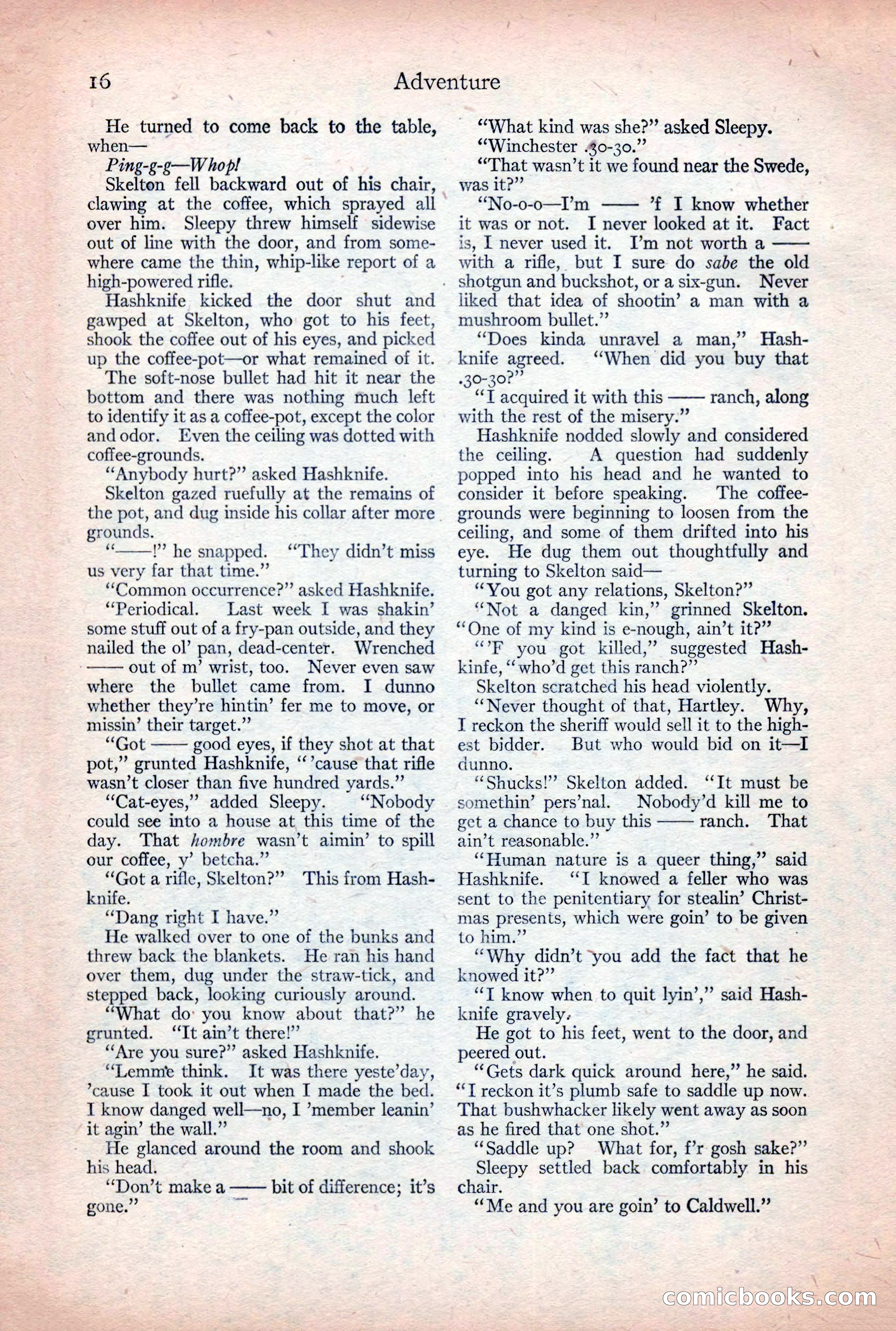 Adventure Magazine, December 30, 1922 — page 34 of 212