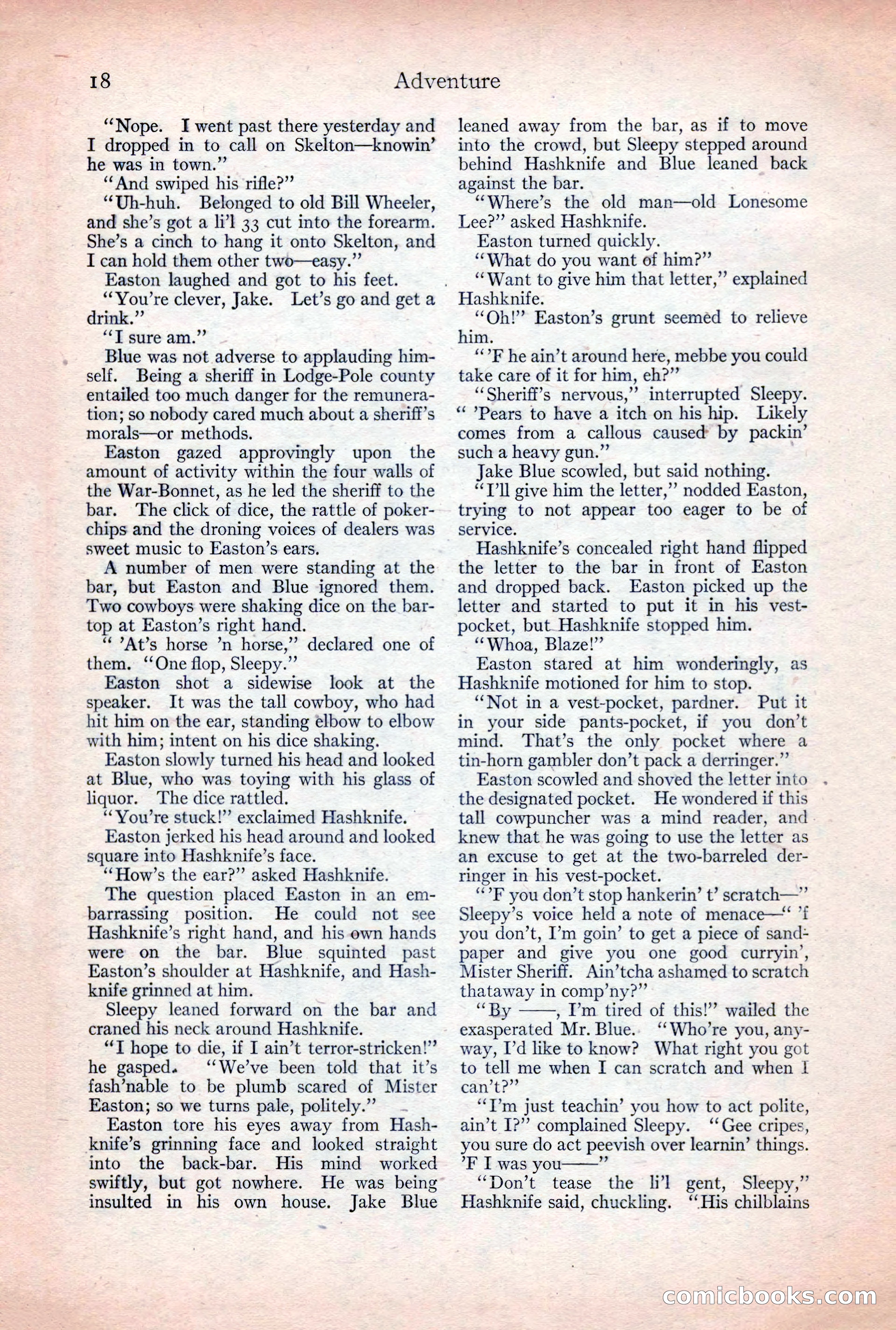 Adventure Magazine, December 30, 1922 — page 36 of 212