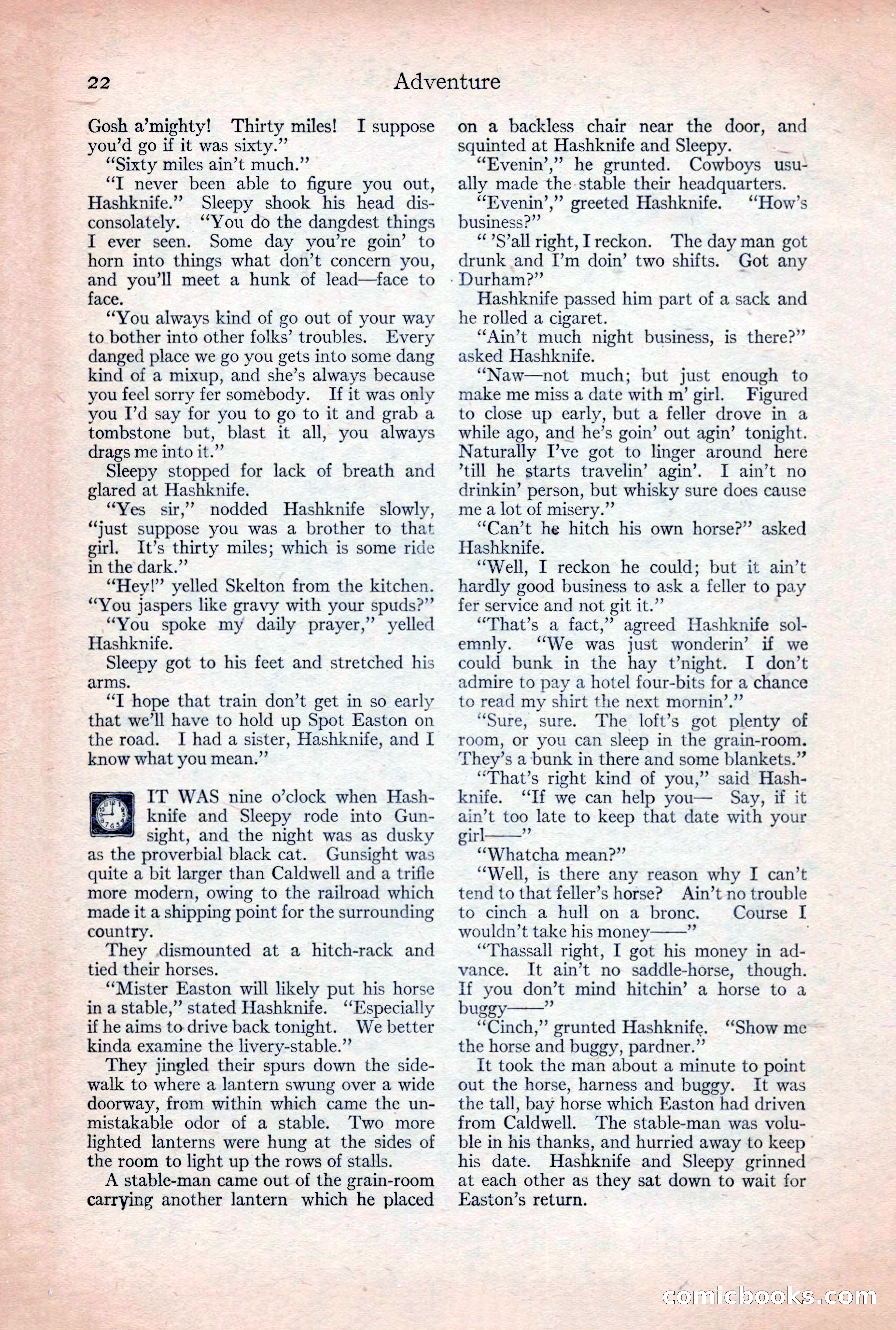 Adventure Magazine, December 30, 1922 — page 40 of 212