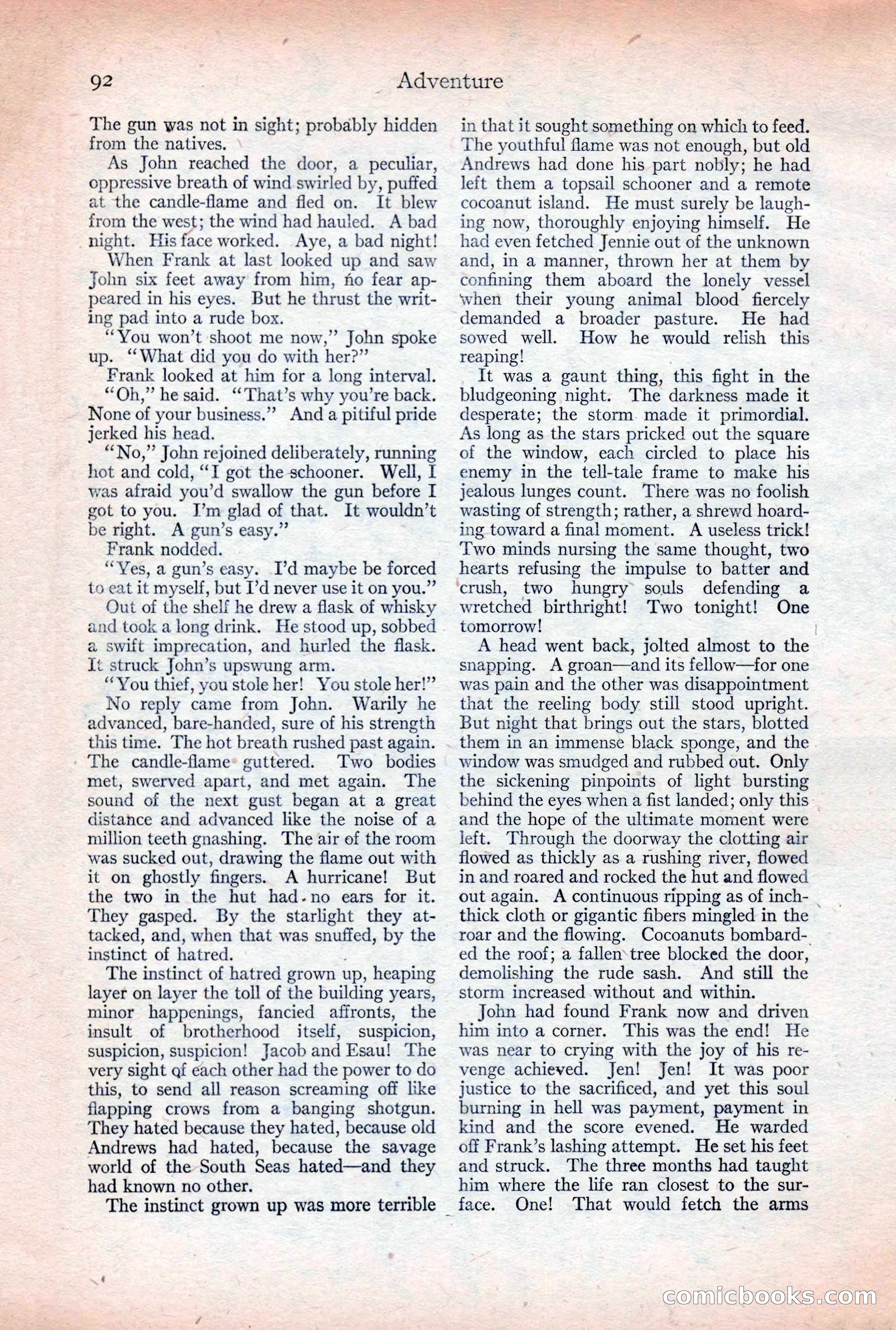 Adventure Magazine, December 30, 1922 — page 110 of 212
