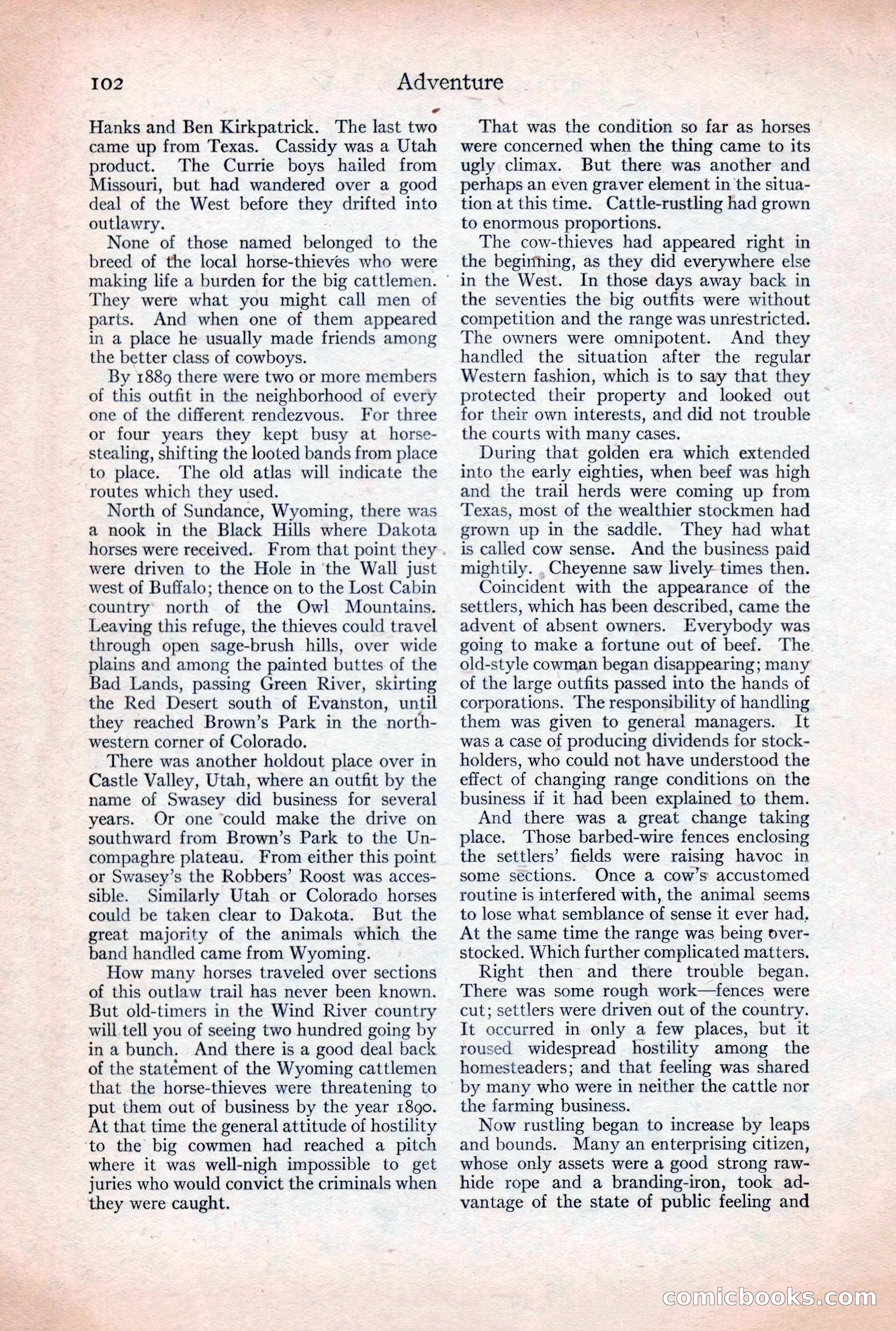 Adventure Magazine, December 30, 1922 — page 120 of 212