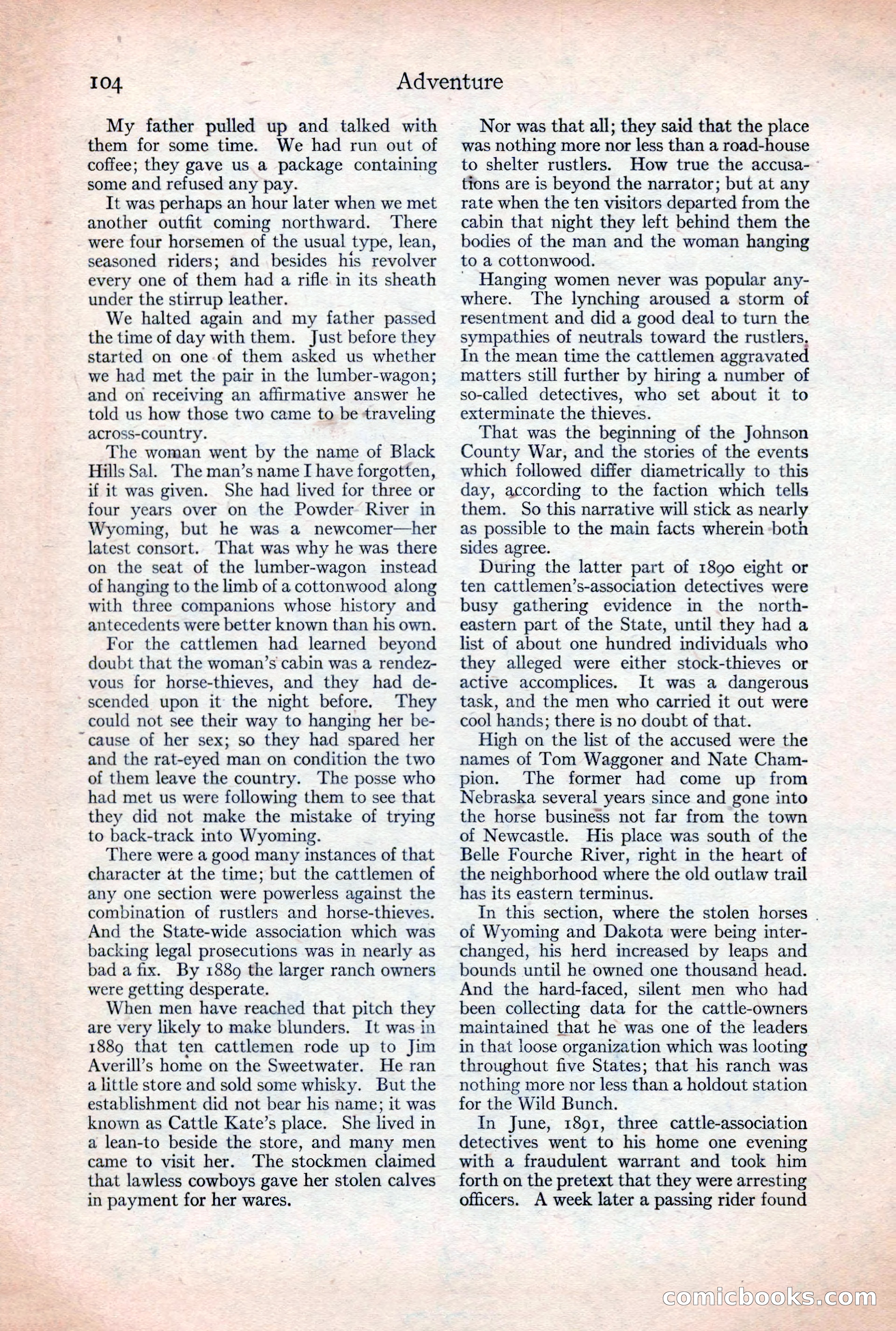 Adventure Magazine, December 30, 1922 — page 122 of 212