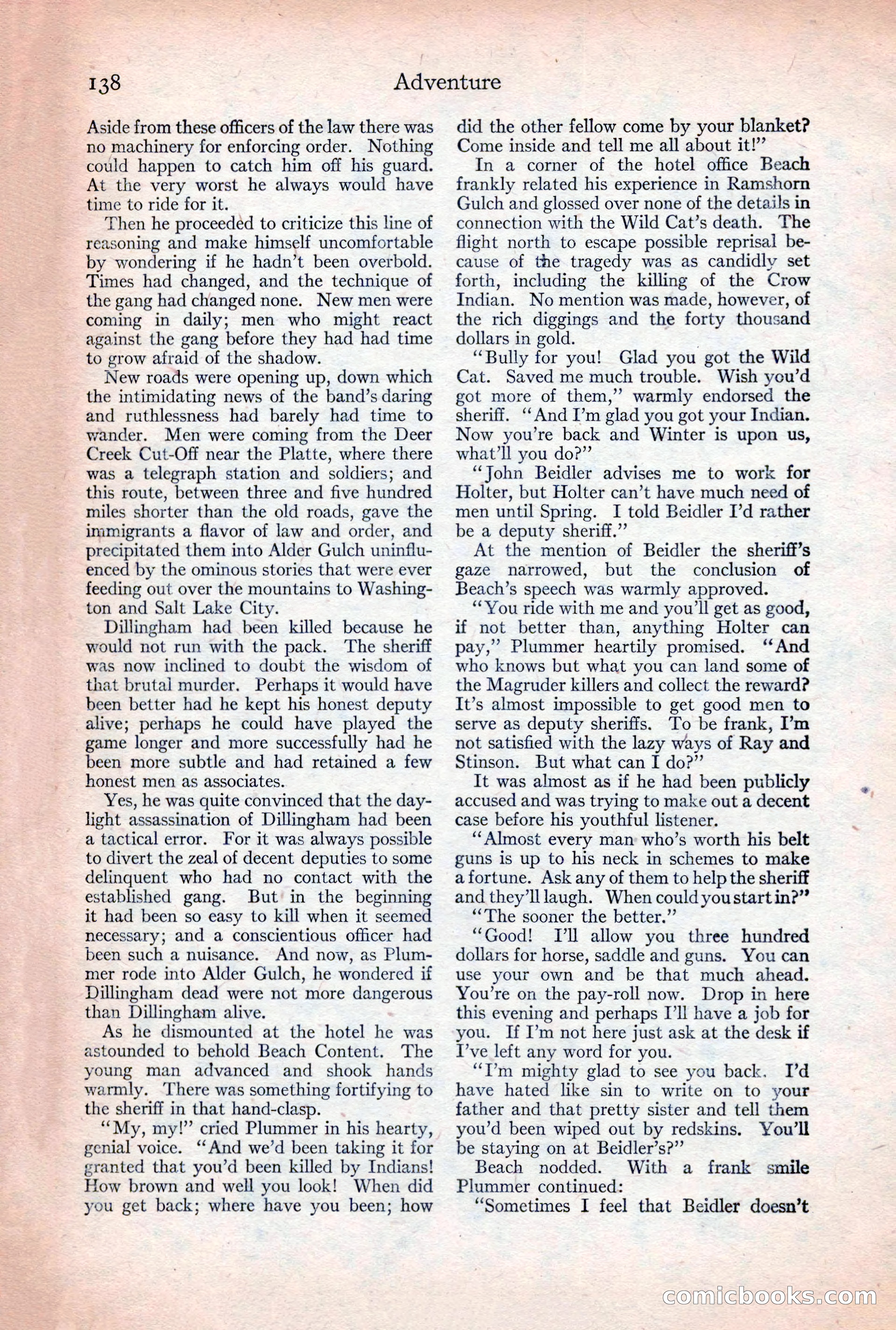 Adventure Magazine, December 30, 1922 — page 156 of 212