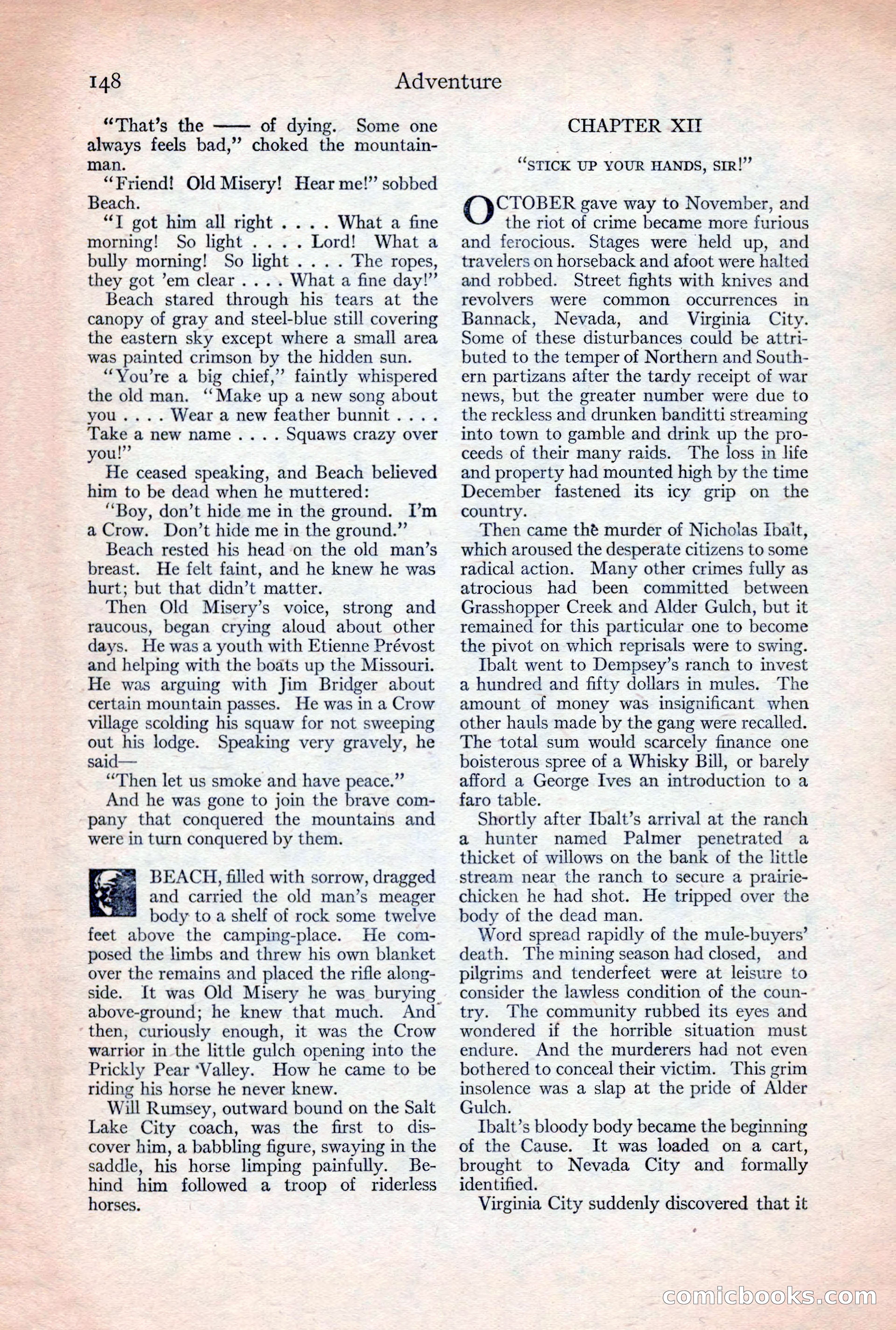 Adventure Magazine, December 30, 1922 — page 166 of 212