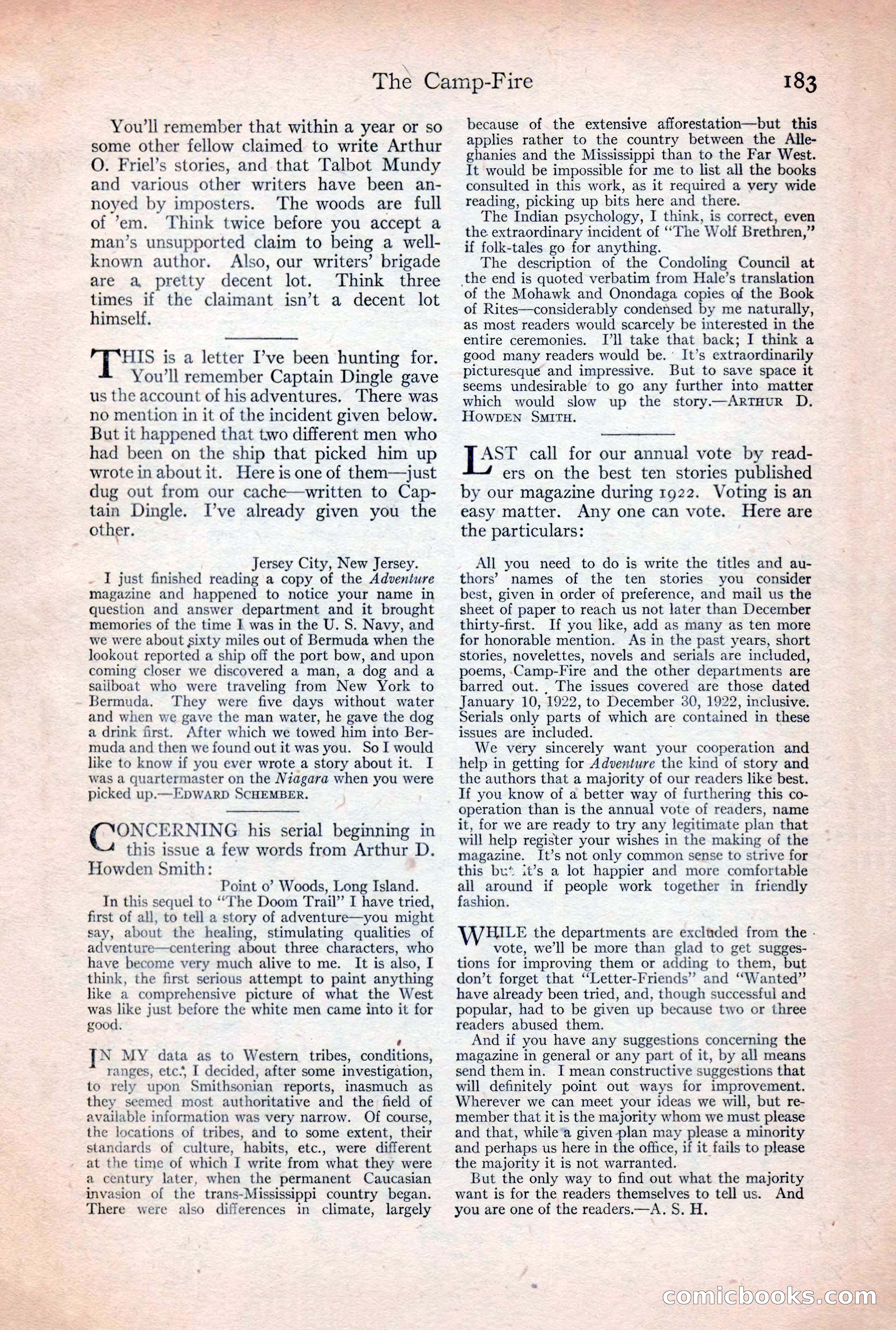 Adventure Magazine, December 30, 1922 — page 201 of 212