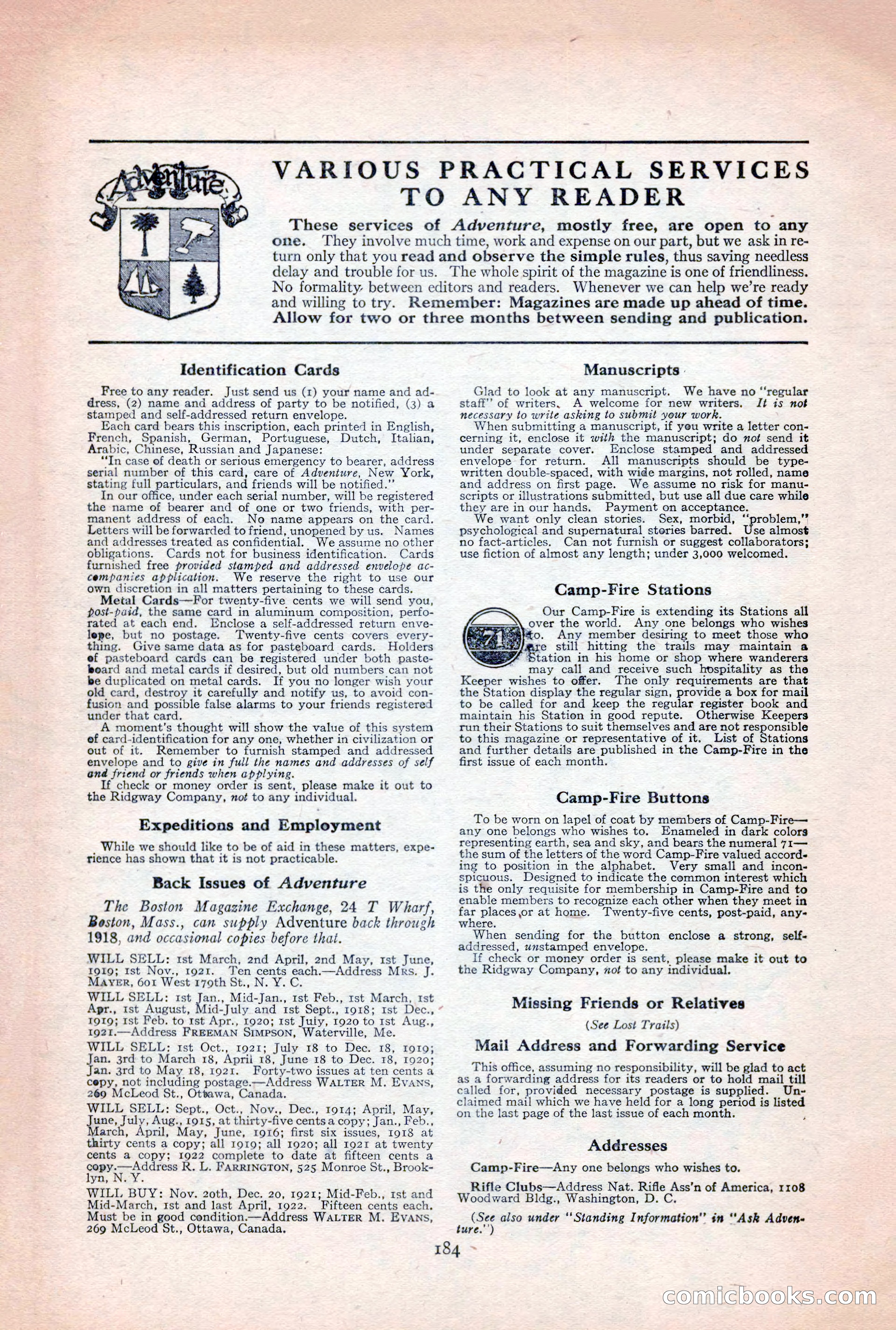 Adventure Magazine, December 30, 1922 — page 202 of 212