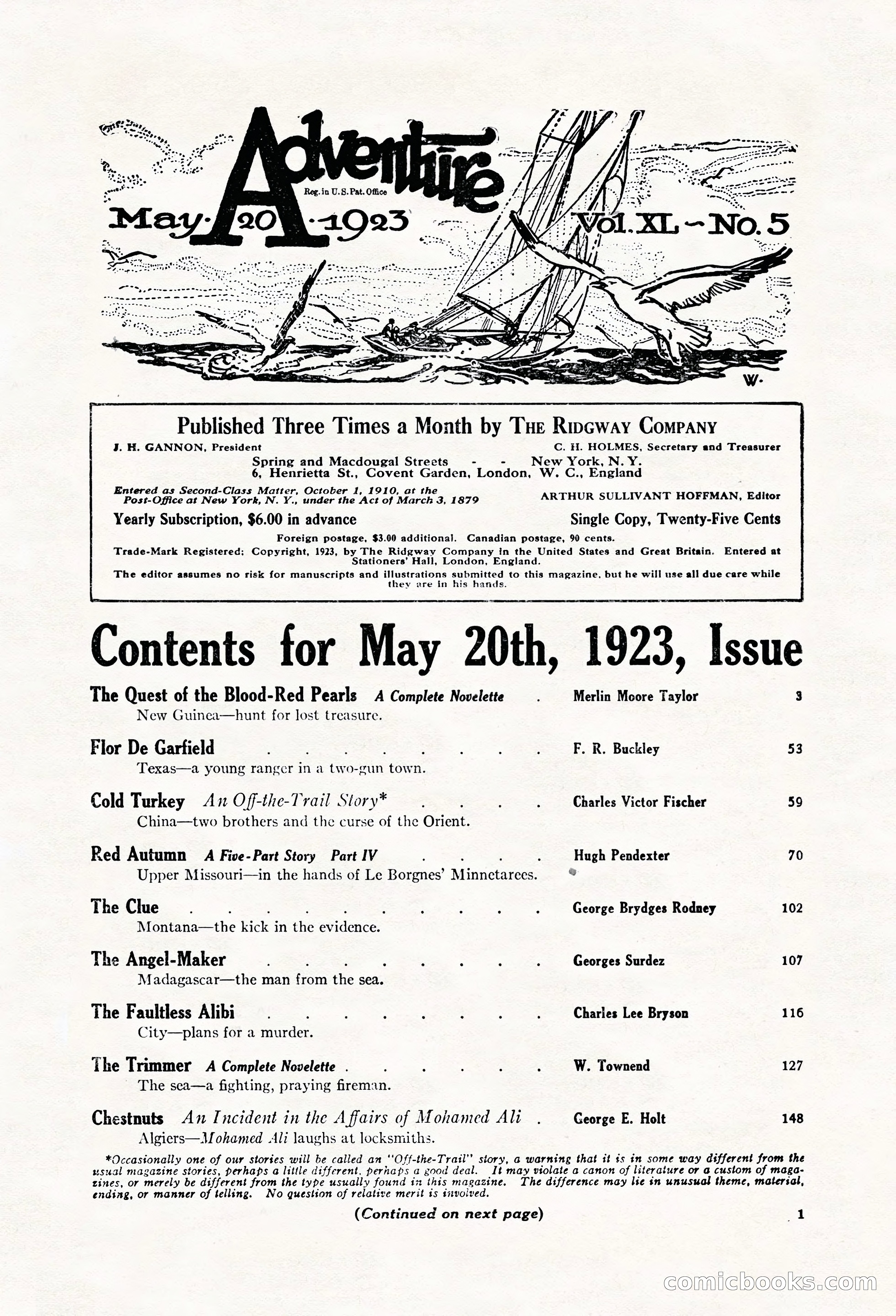 Adventure Magazine, May 20, 1923 — page 3 of 196