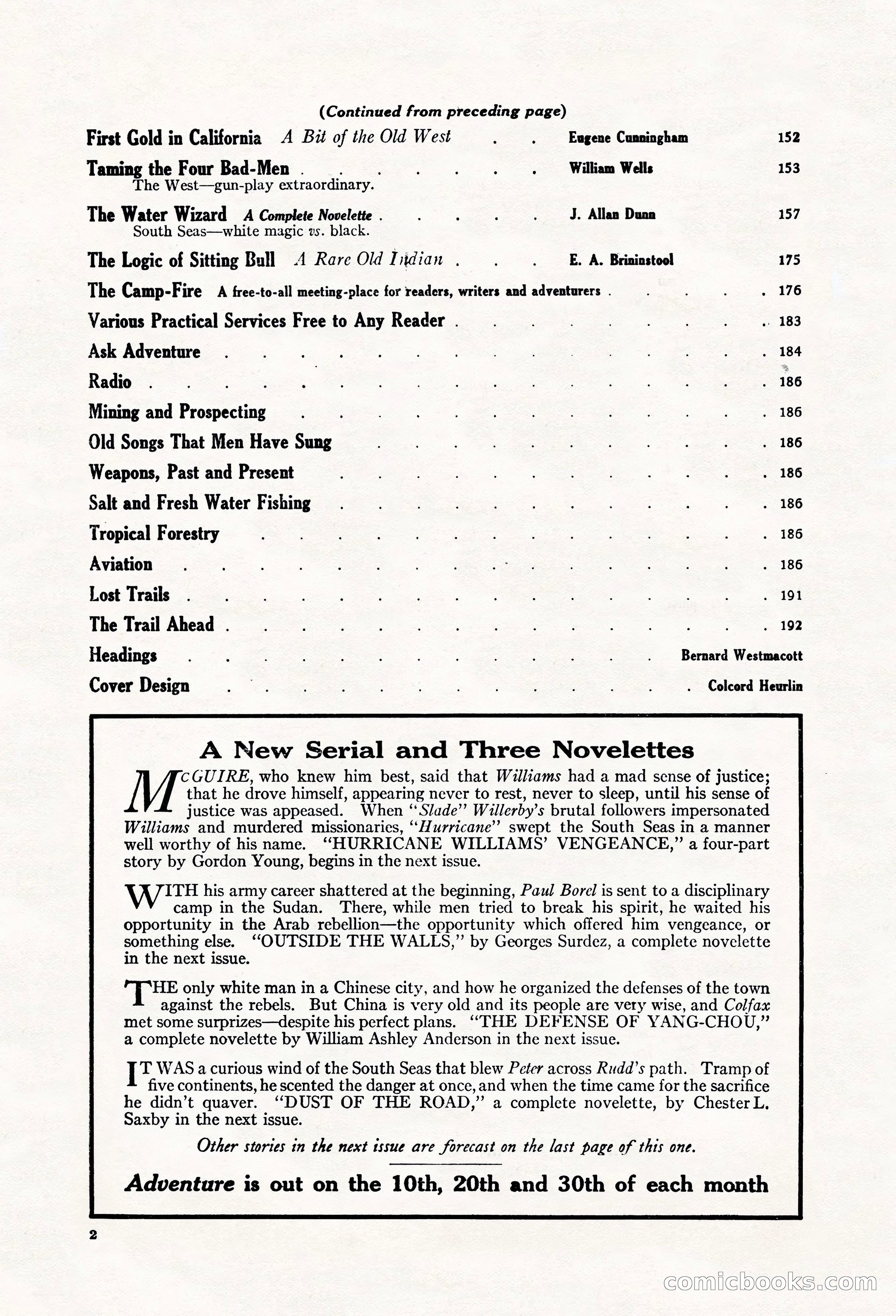 Adventure Magazine, May 20, 1923 — page 4 of 196